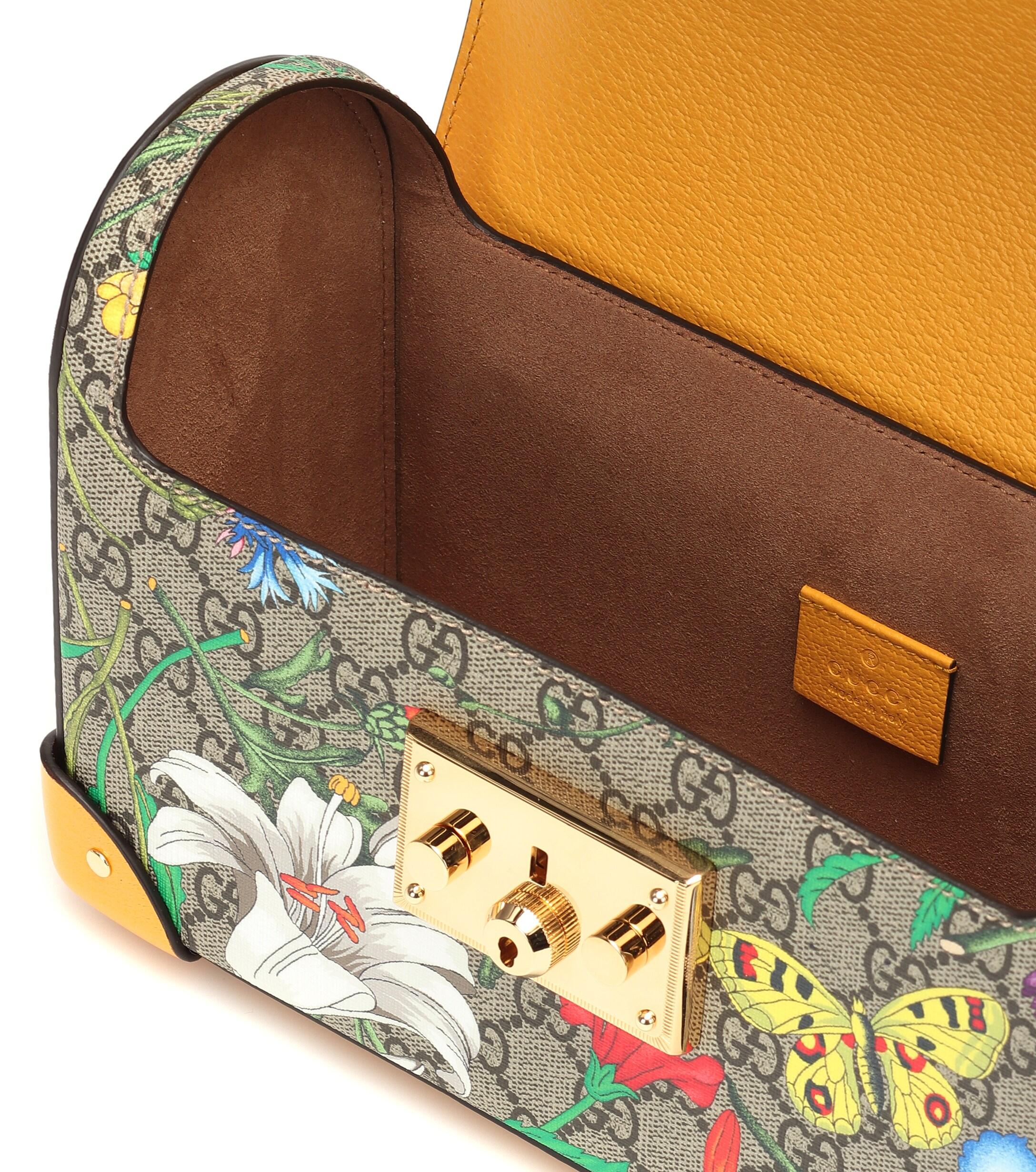 Gucci Flora Gg Supreme Top Handle Bamboo Bag | Lyst