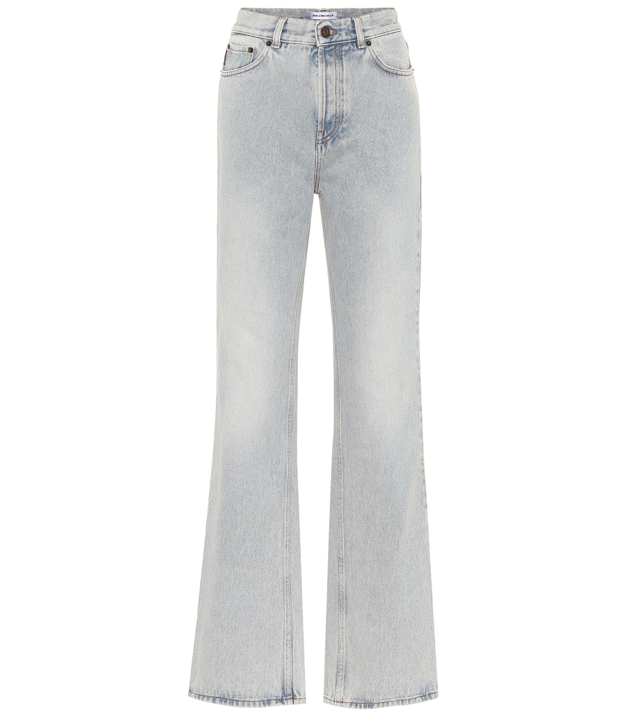 Balenciaga Denim High-rise Bootcut Jeans in Blue - Lyst