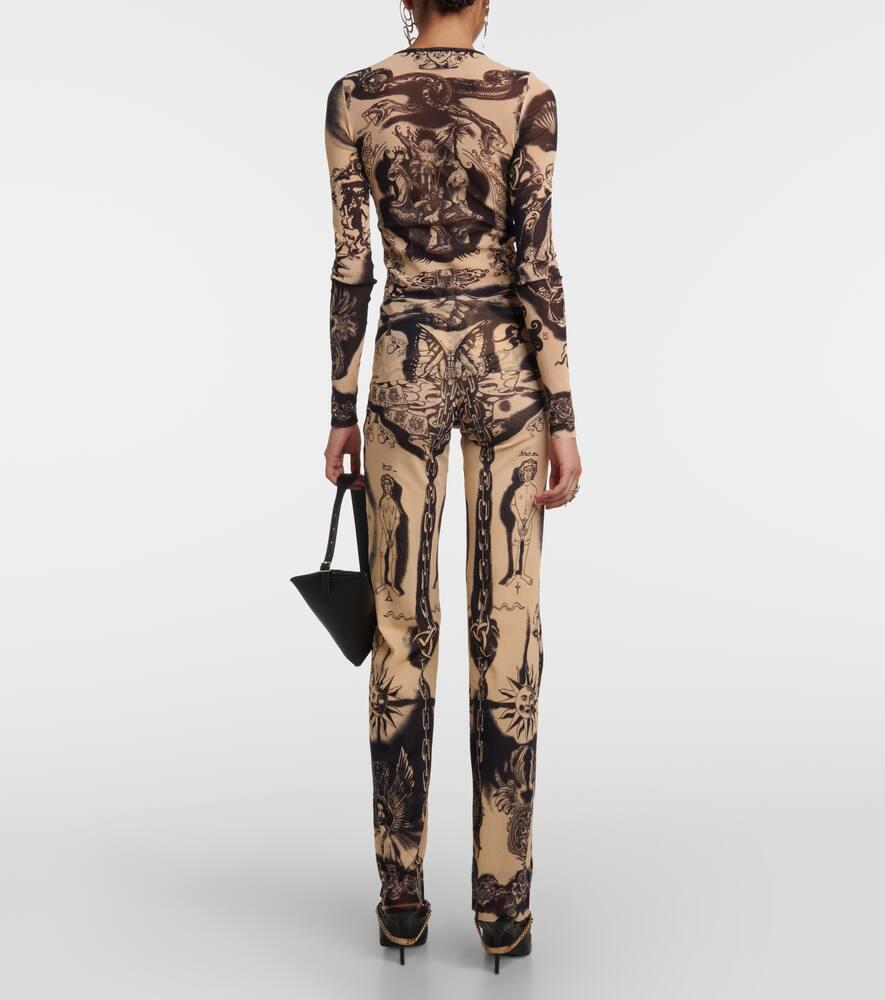 新品未使用 XG Tattoo Mesh Top Authentic Women's Jean Paul Gaultier Lindex Tattoo Mesh Top