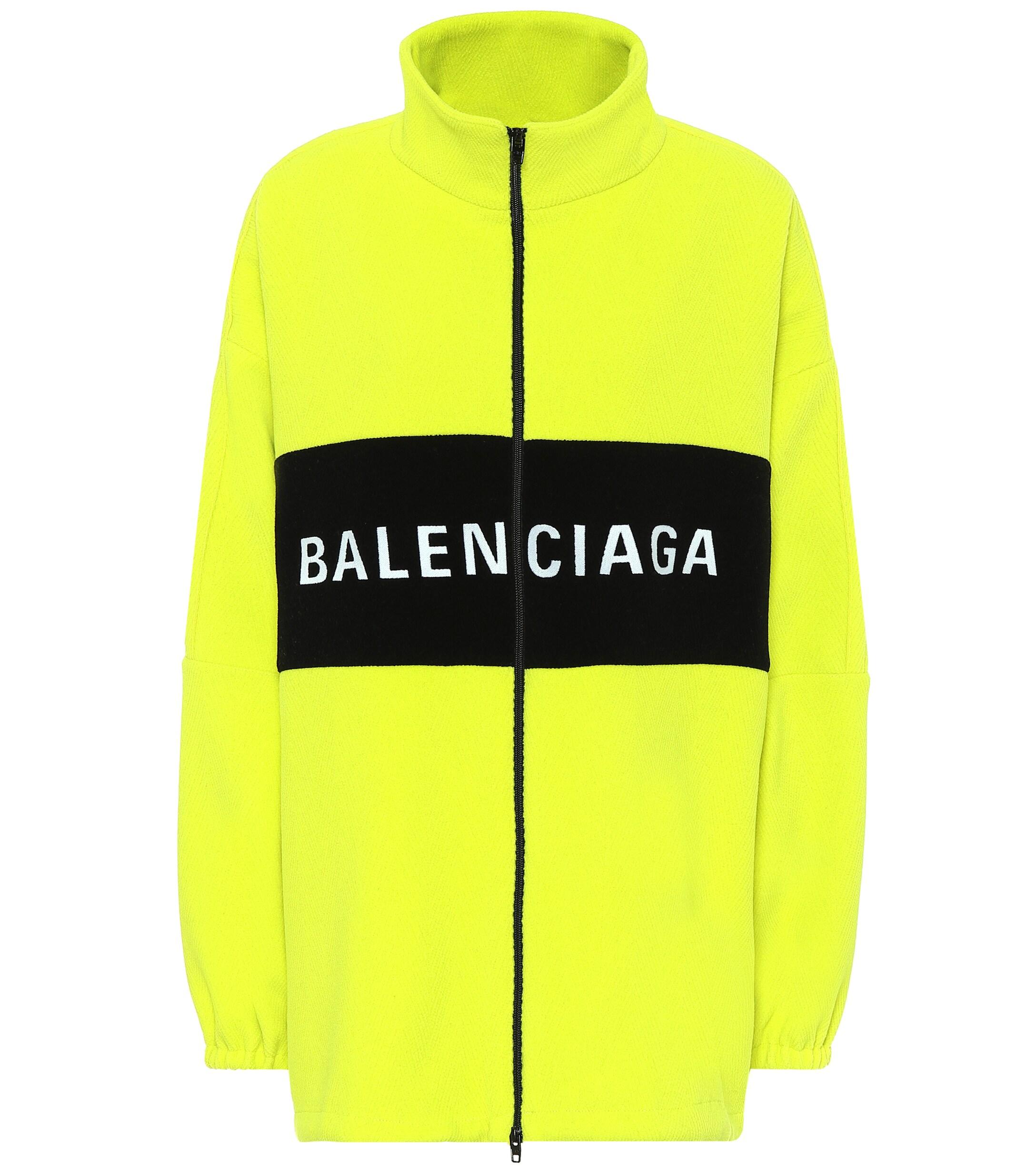 Balenciaga Oversized Zipped Logo Jacket in Yellow | Lyst