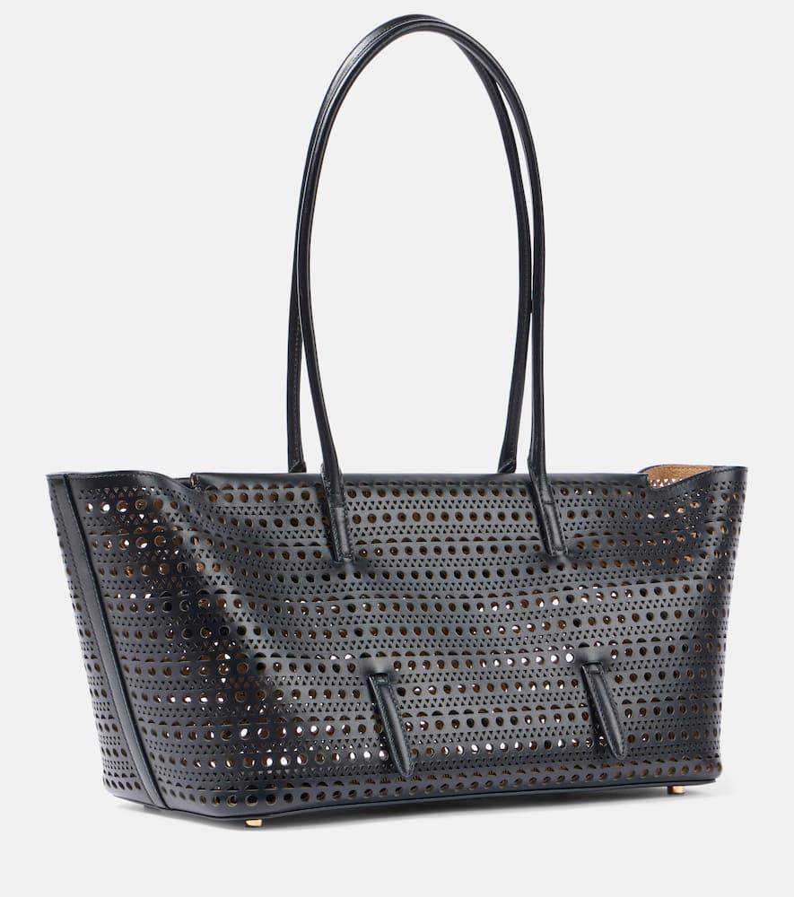【ALAIA】Le mina 32 ニュー ヴィエンヌ レザー トートバッグ Le Mina 32 New Vienne leather tote bag in black - Alaia