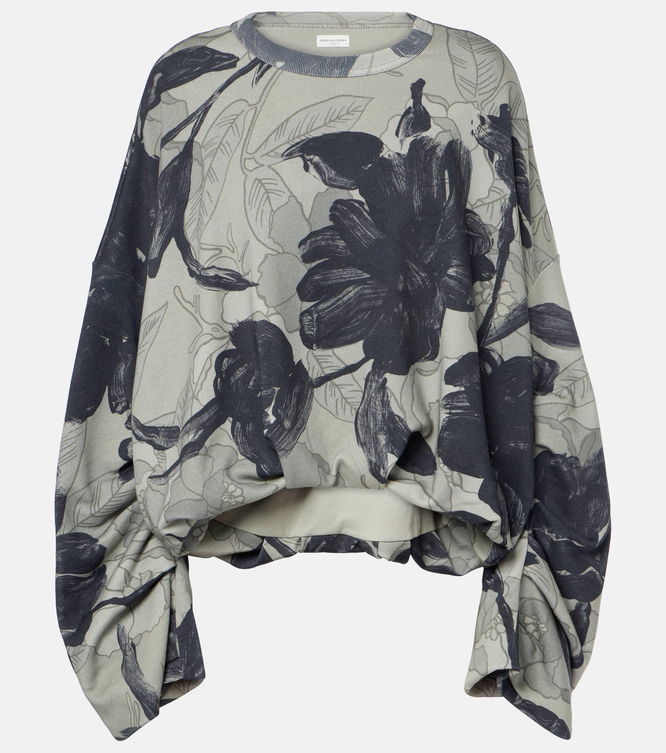 Grey floral sweatshirt sale