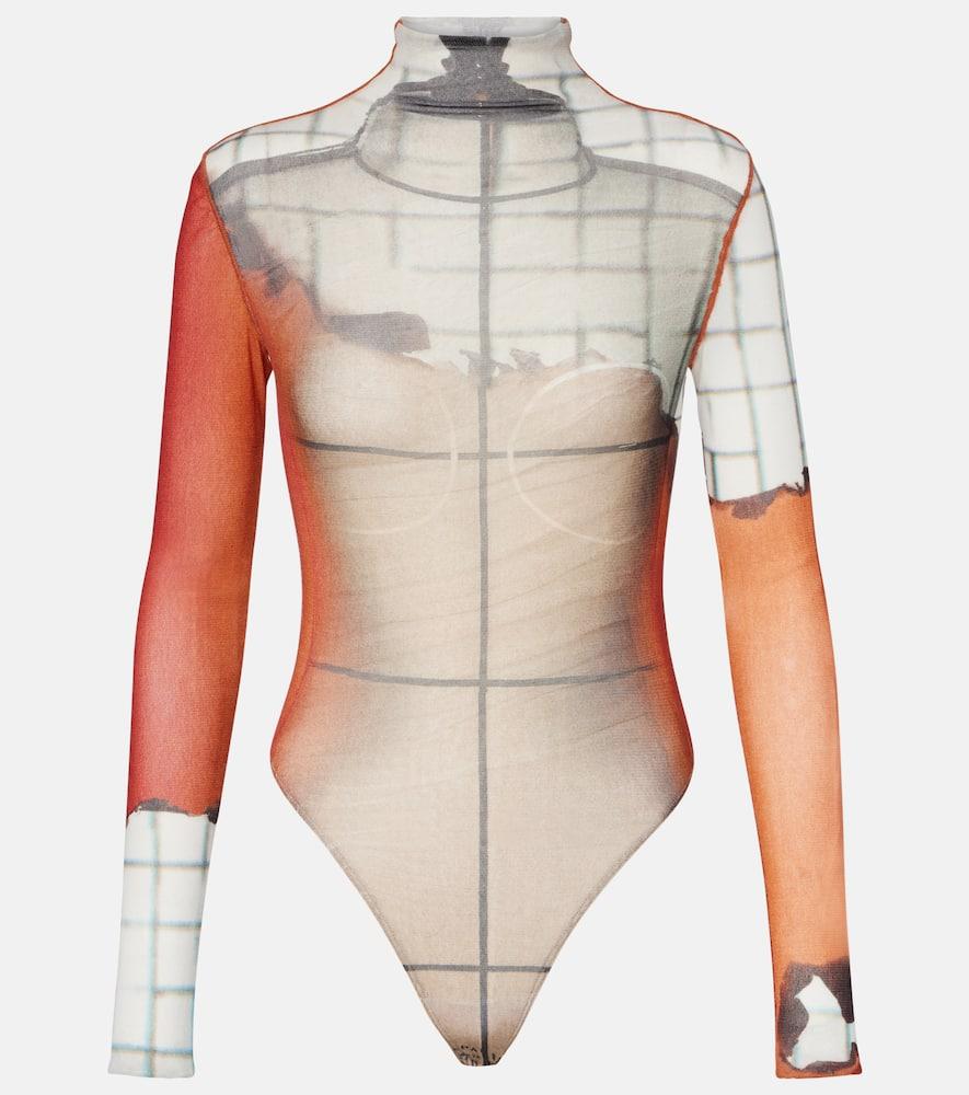 インナー・ルームウェアその他 JeanPaul GAULTIER Printed mesh bodysuit Jean Paul Gaultier Bodysuits for Women | Online Sale up to