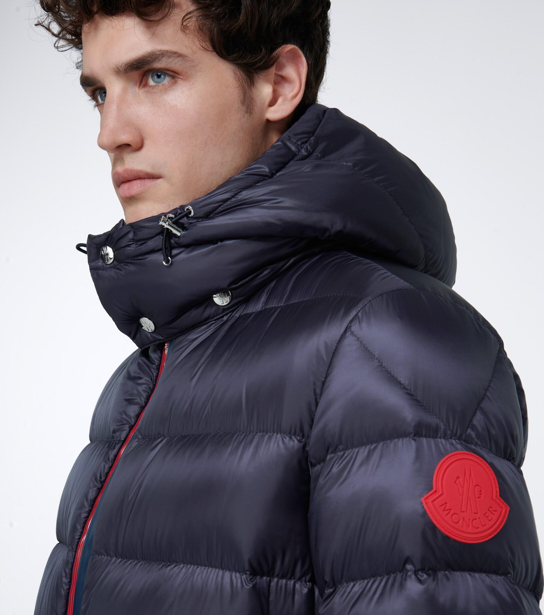 Moncler Synthetic 'arves' Zip Hooded Down Puffer Jacket in Navy (Blue ...
