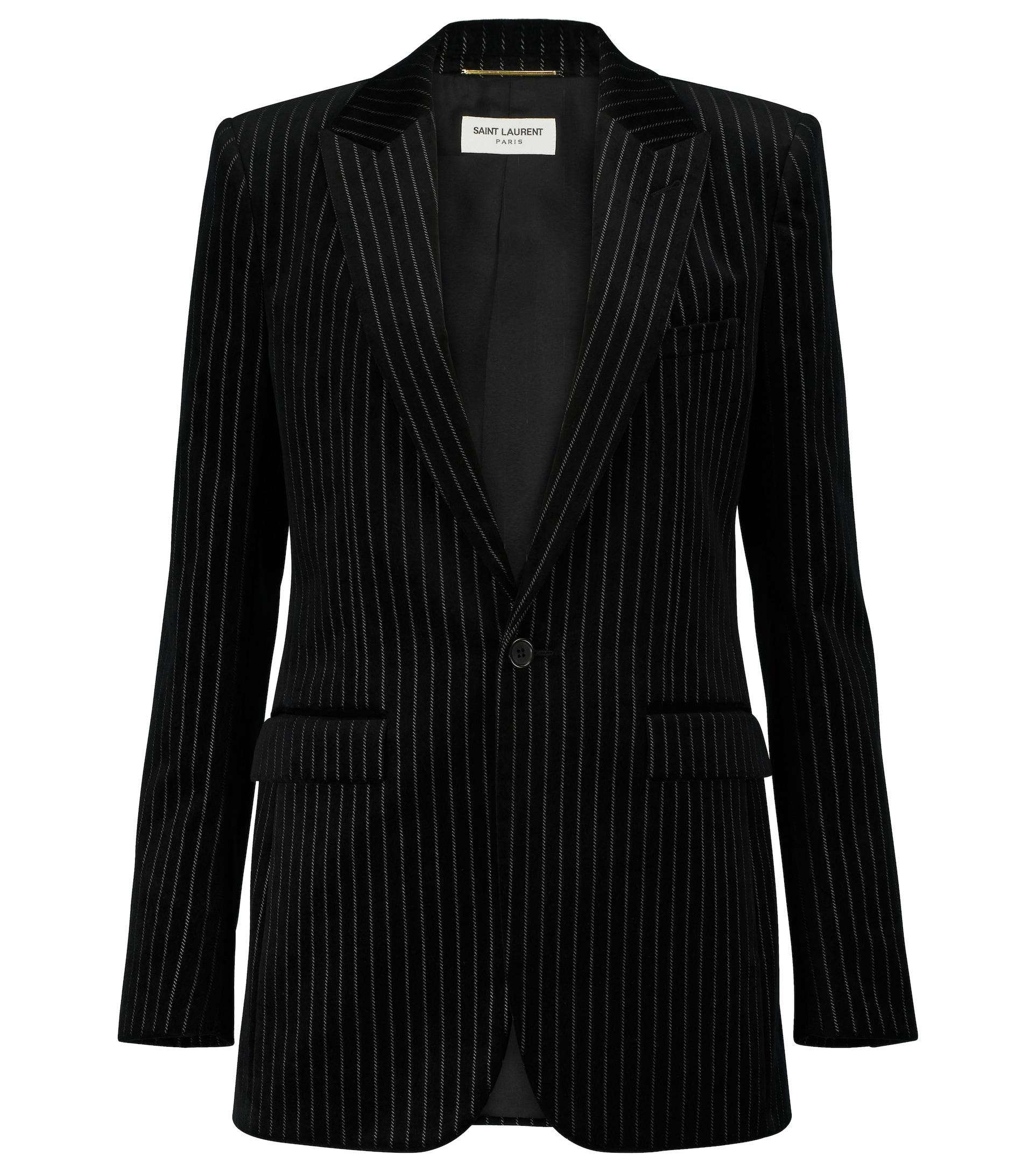 velvet striped blazer
