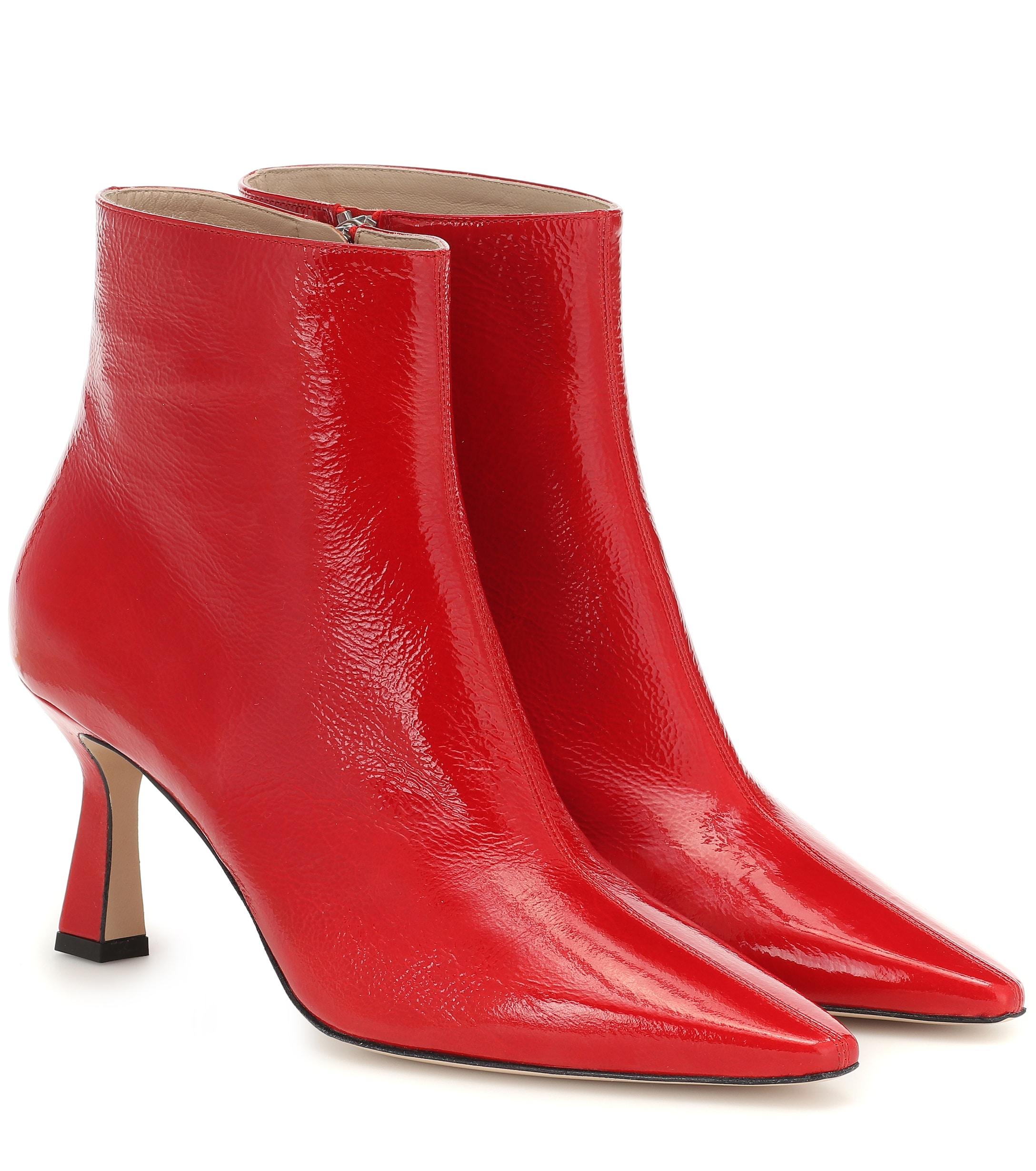 Wandler Lina Leather Ankle Boots in Red - Lyst