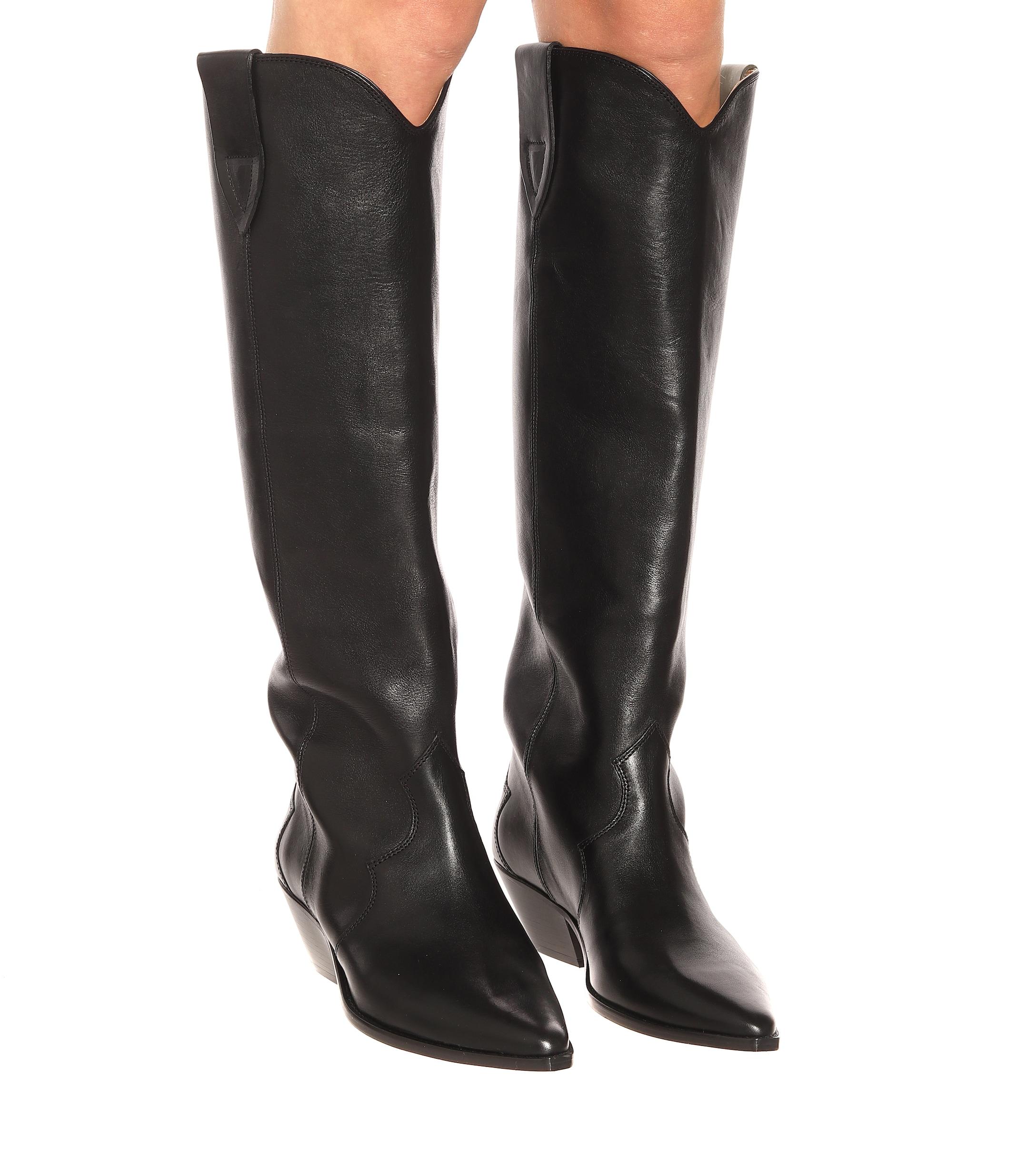 Isabel Marant Denvee Leather Knee-high Boots in Black - Lyst