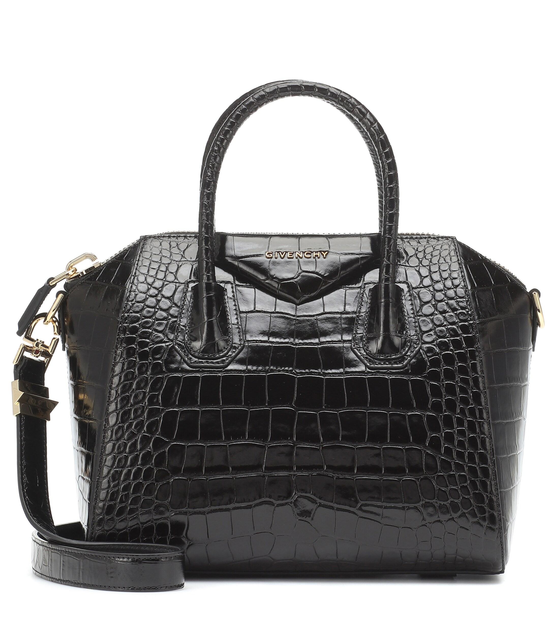 Givenchy Leather Antigona Small Crocodile-effect Top Handle Bag in ...