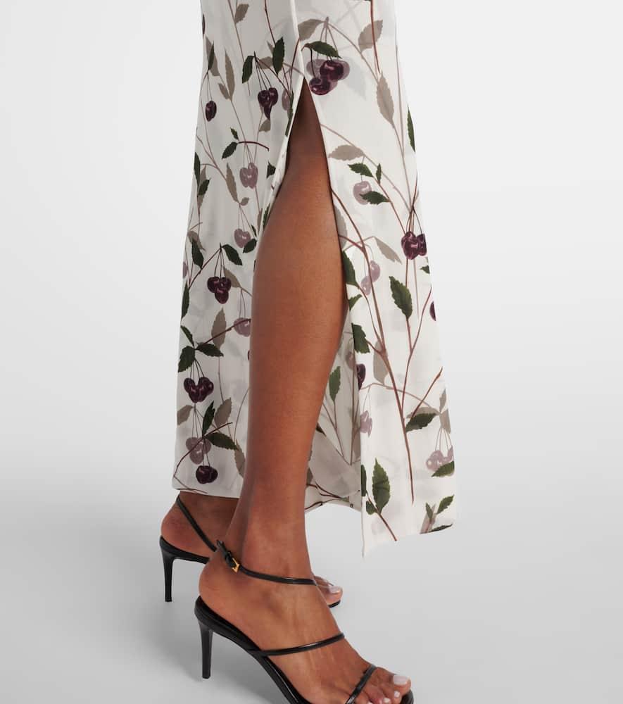 STELLA MCCARTNEY ワンピース Printed mesh jersey maxi 1046734 Stella McCartney Printed Mesh Jersey Maxi Dress in White | Lyst