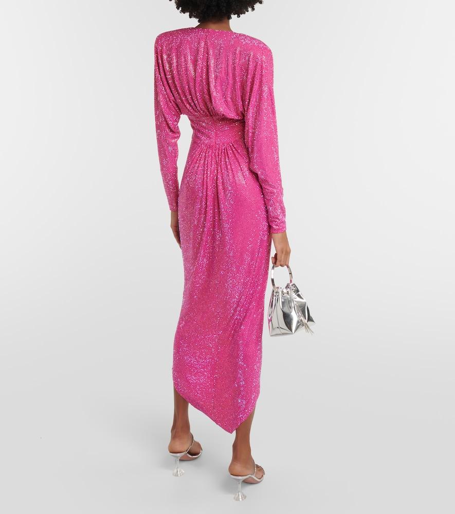 alexandre vauthier pink velvet dress $2300 ALEXANDRE VAUTHIER Bodycon Dress FR38 US6 Ruched Wrap Effect Fuchsia