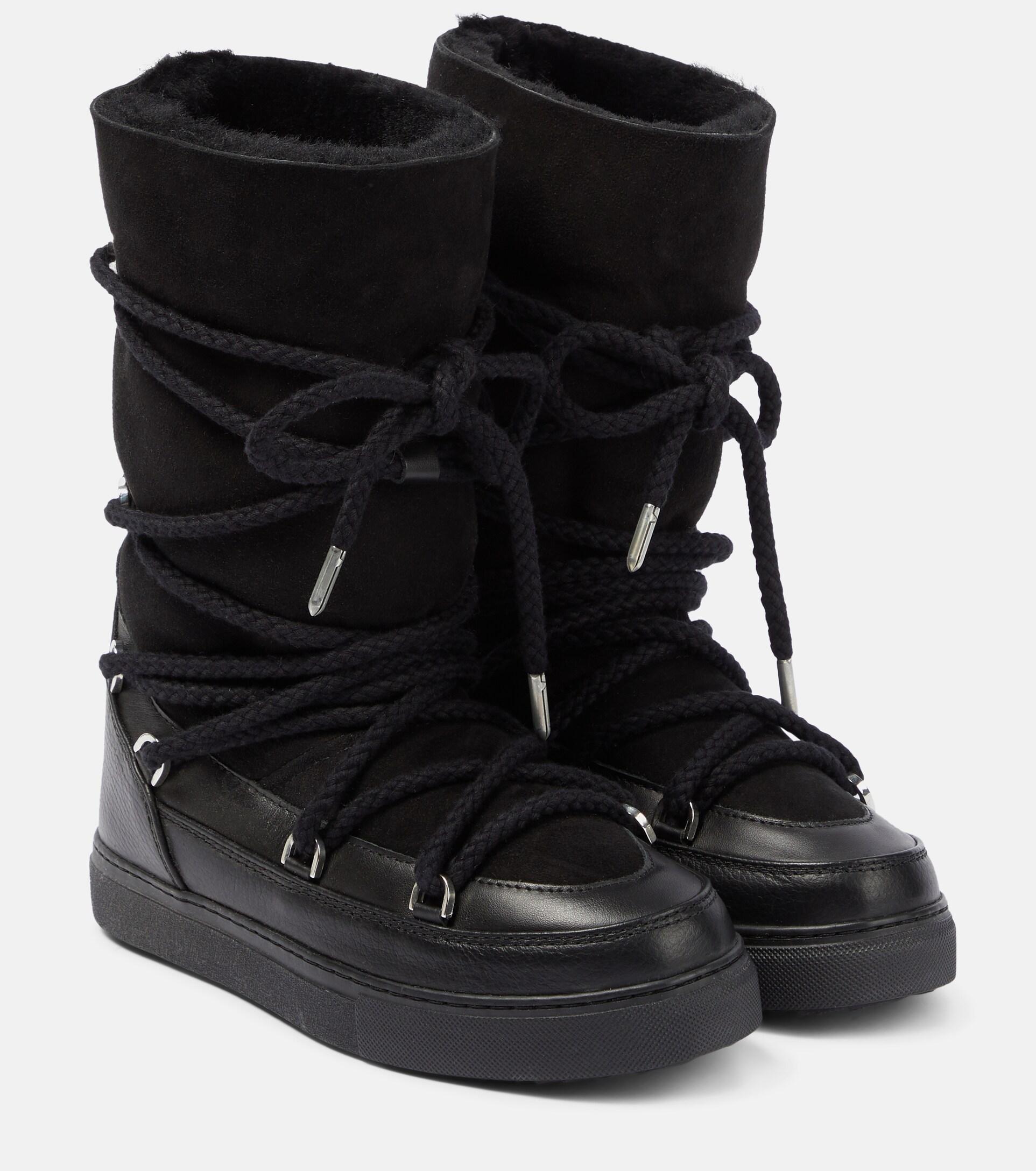 Inuikii Shearling-lined Snow Boots in Black | Lyst