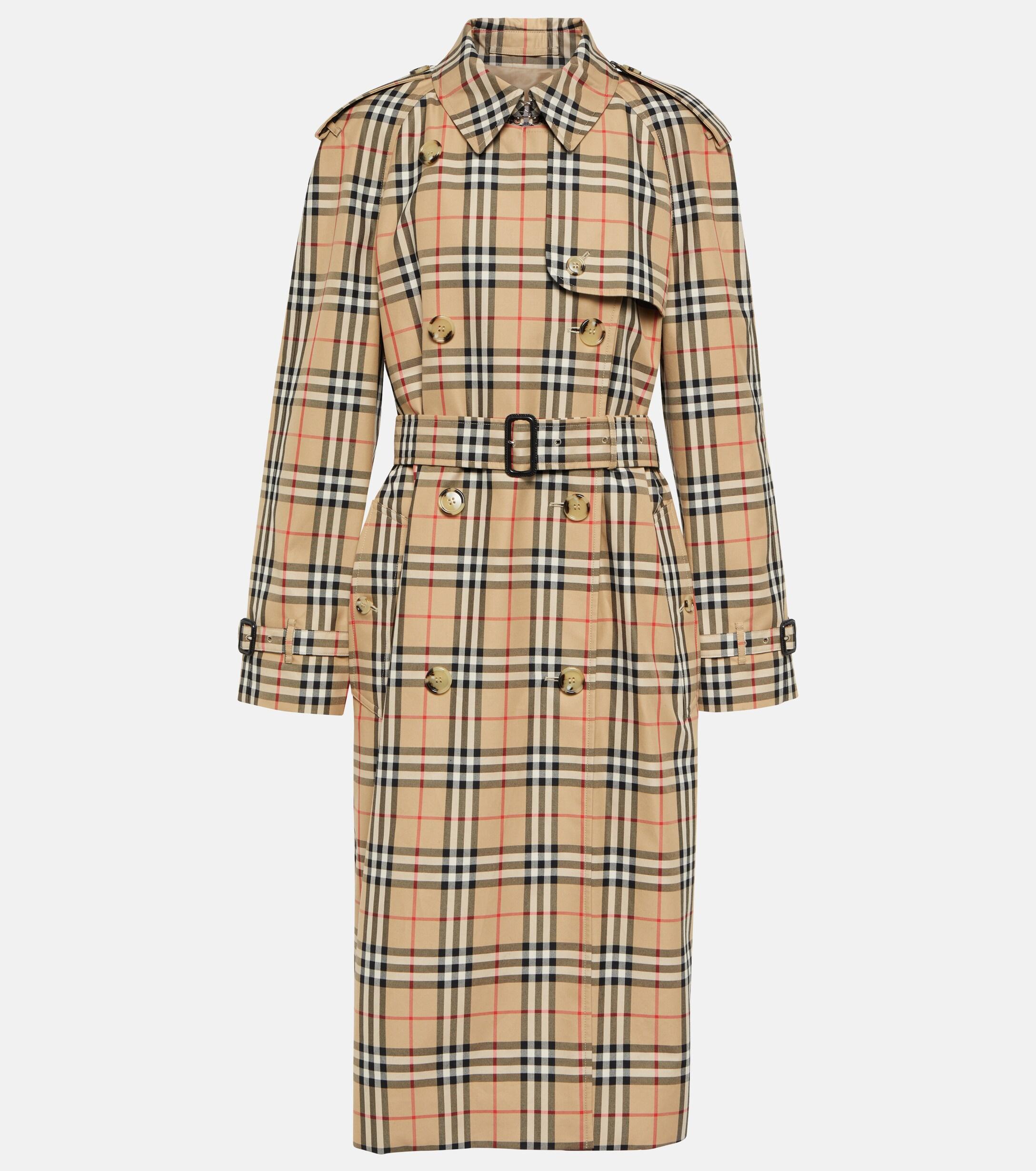 Trench-coat Check en coton Burberry en coloris Neutre | Lyst