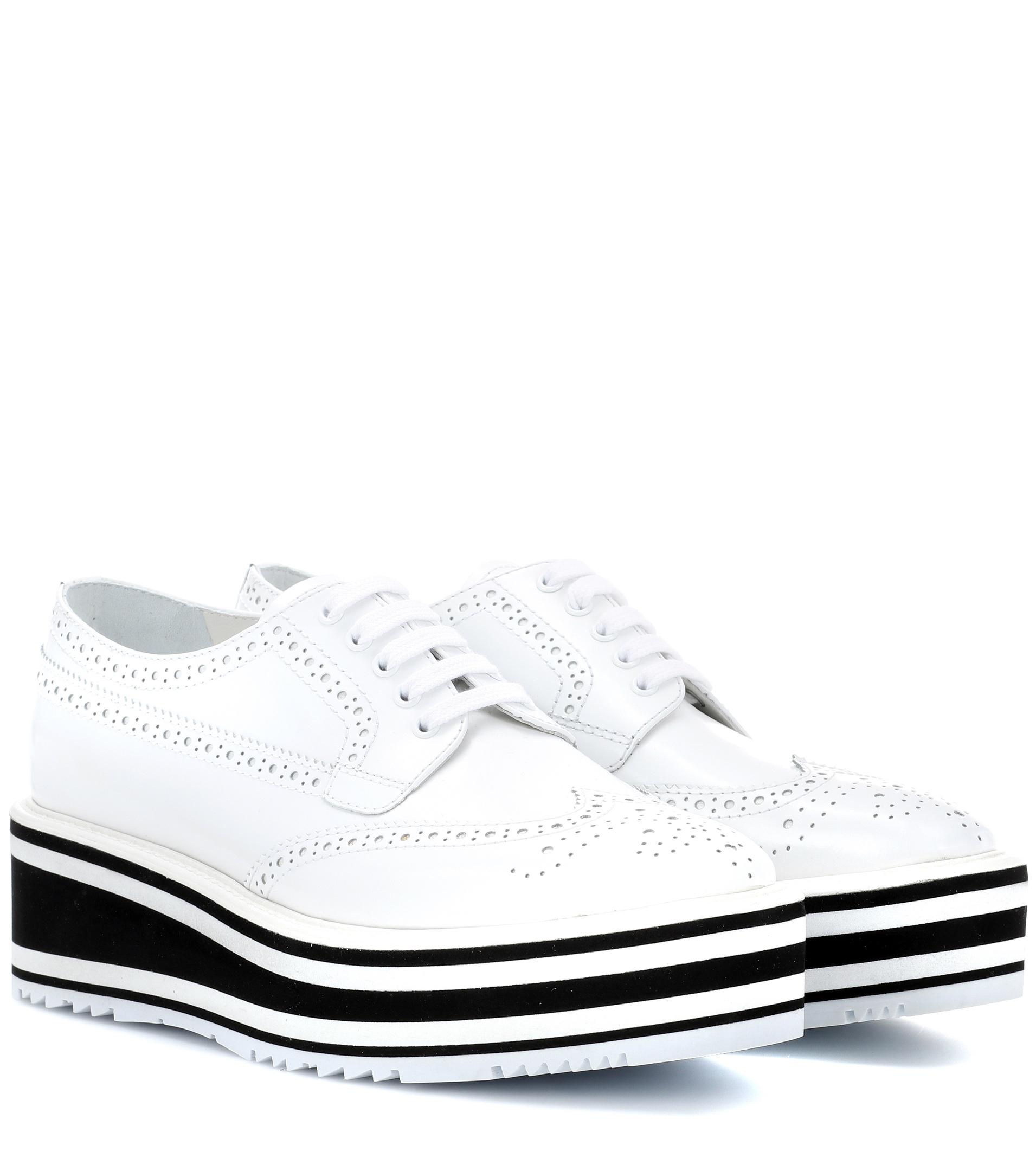 white platform brogues