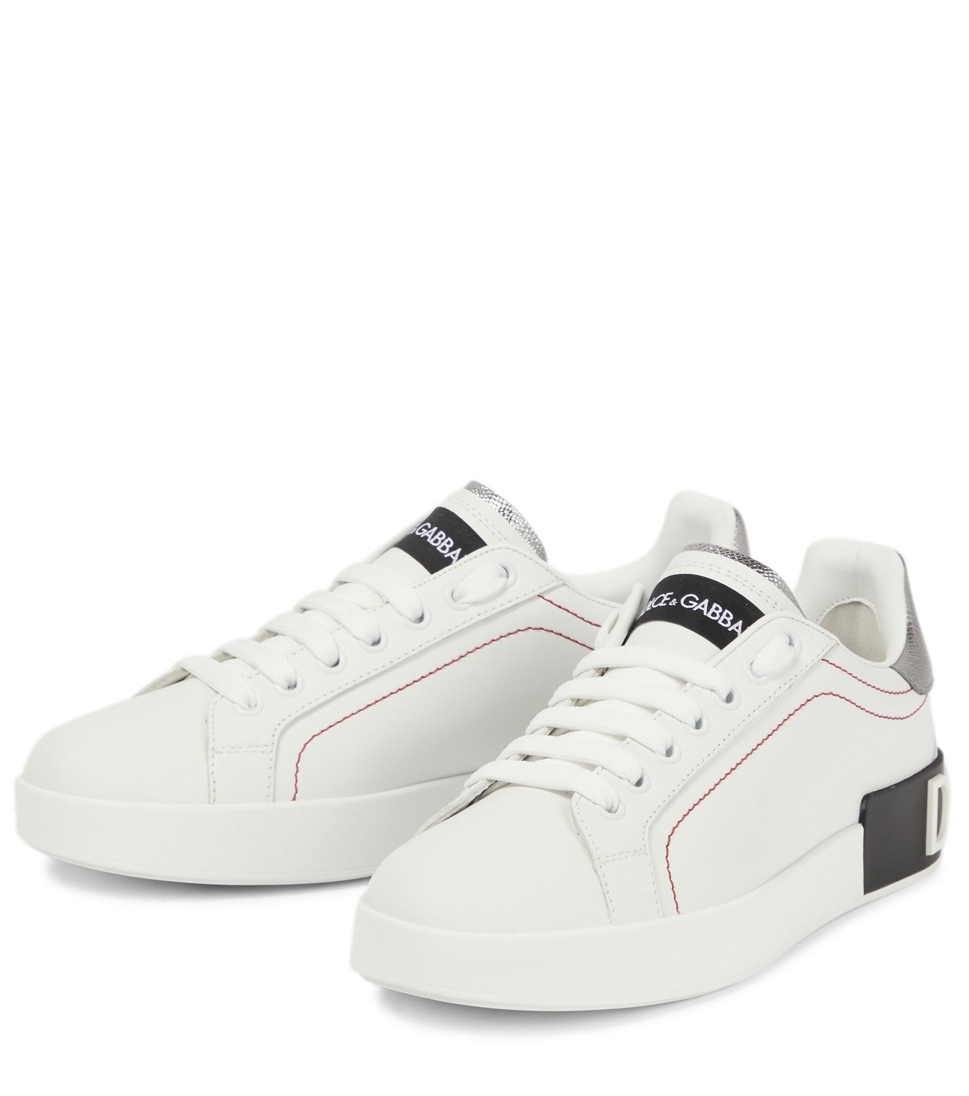 Dolce & Gabbana Portofino Leather Sneakers | Lyst