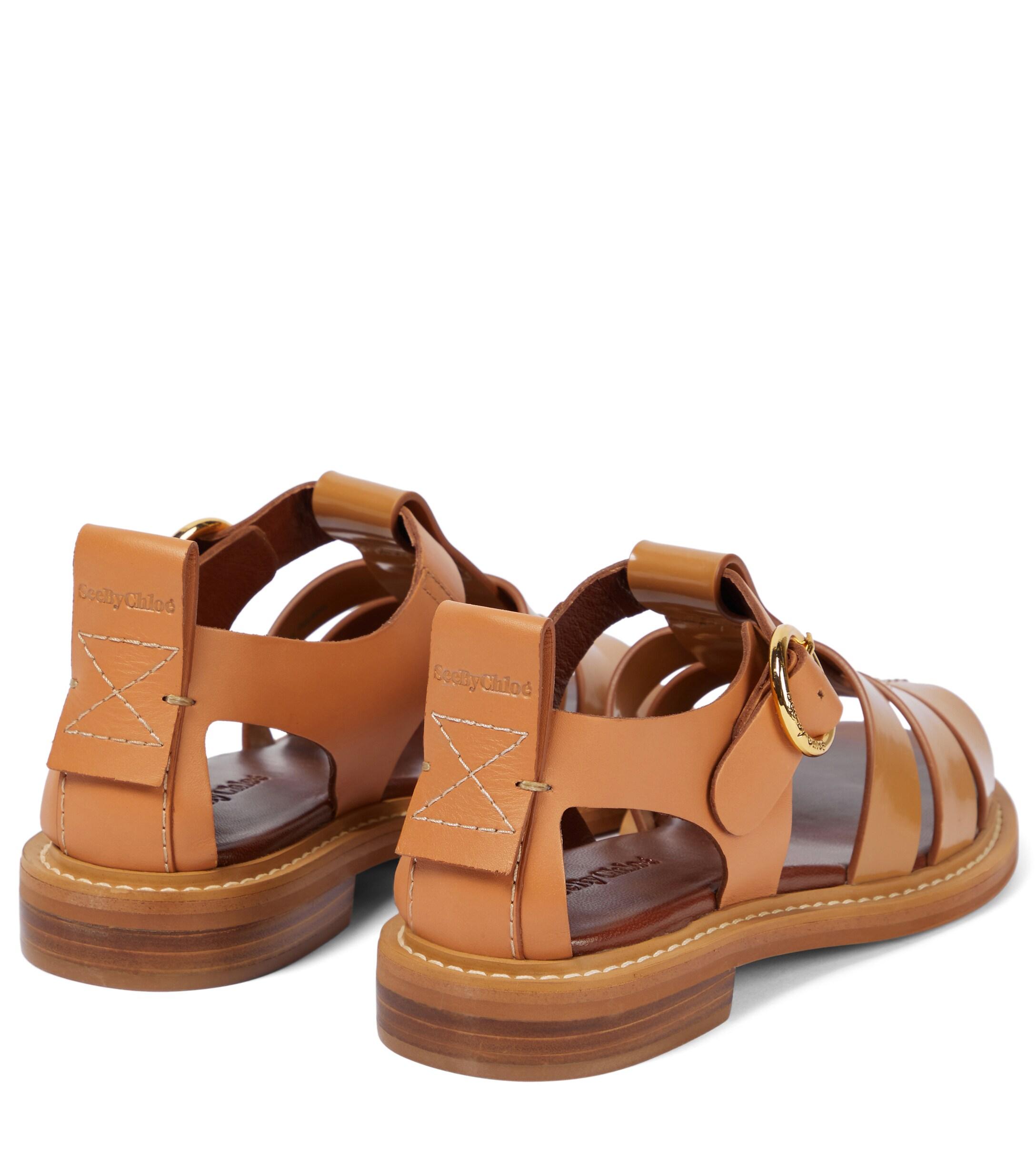 See By Chloé See By Chloe Millye Leather And Rubber Sandals in Brown | Lyst
