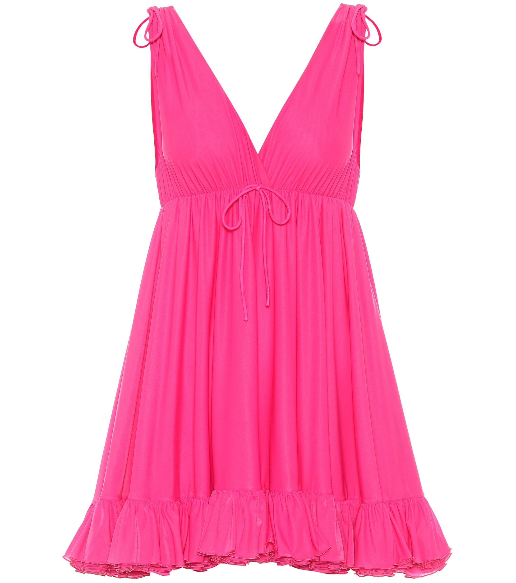 Balenciaga Synthetic Jersey Babydoll Dress in Pink - Lyst