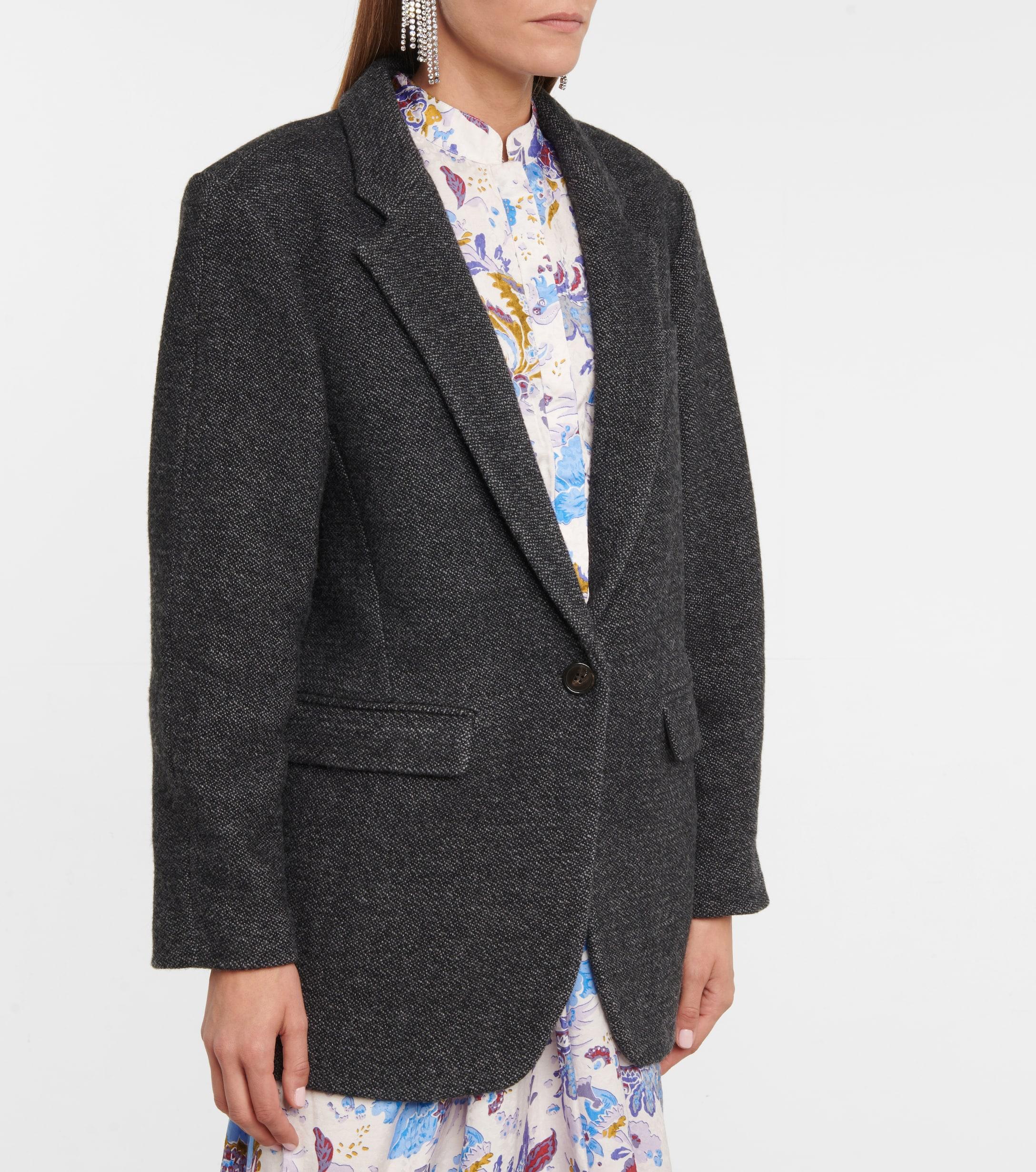 Étoile Isabel Marant Nilinda Wool-blend Tweed Blazer in Gray | Lyst