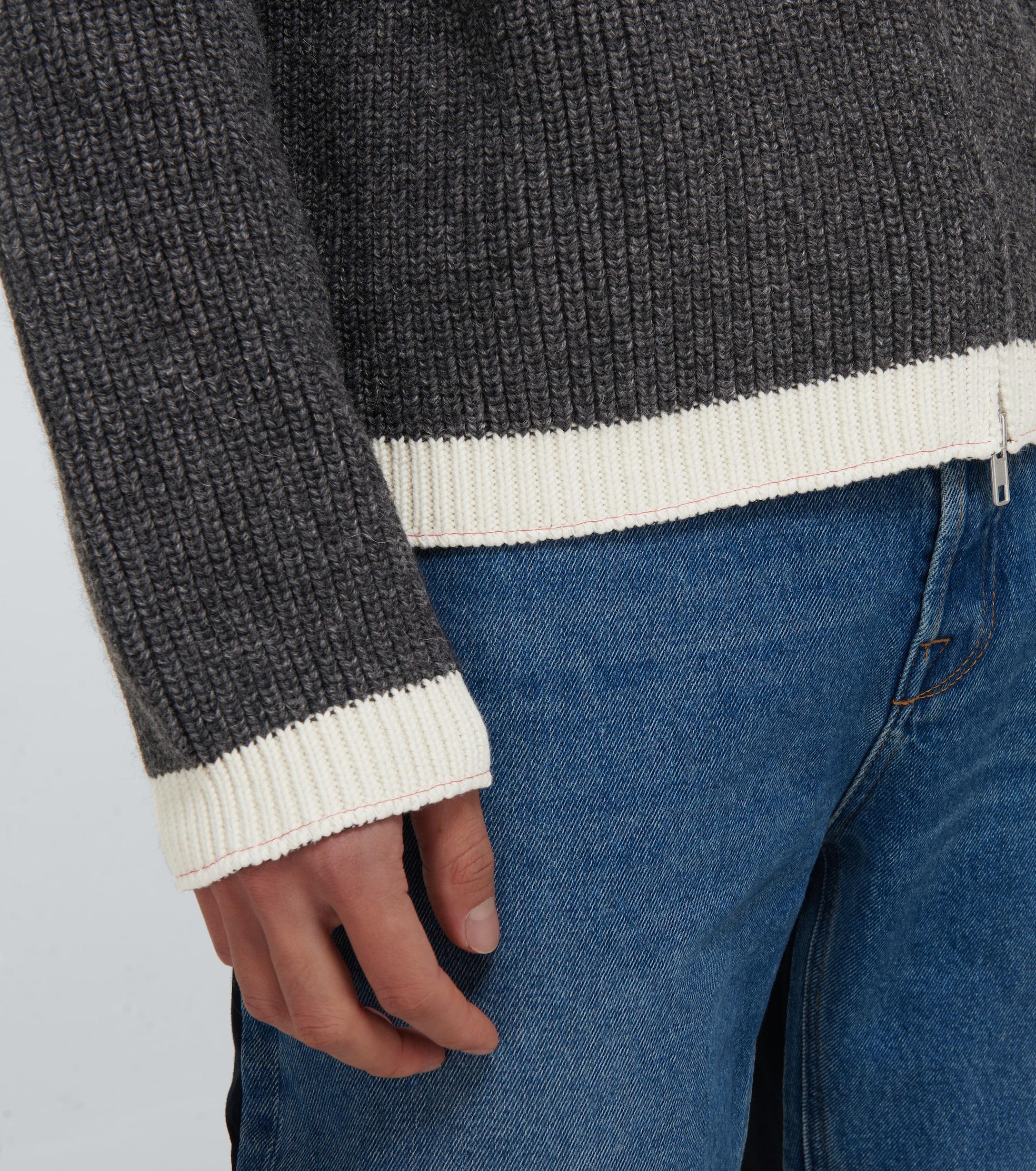 Maison Margiela Alpaca-blend Zipped Sweater in Gray for Men | Lyst
