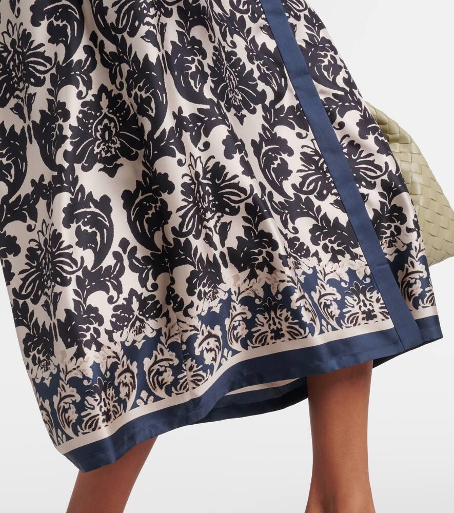 Max Mara Damasco Floral Silk Kaftan in Black | Lyst