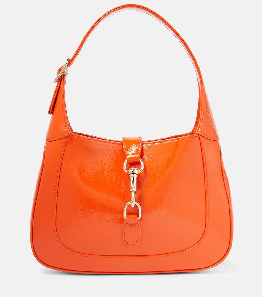 Gucci Jackie Small Patent Leather Shoulder Bag in Orange | Lyst UK