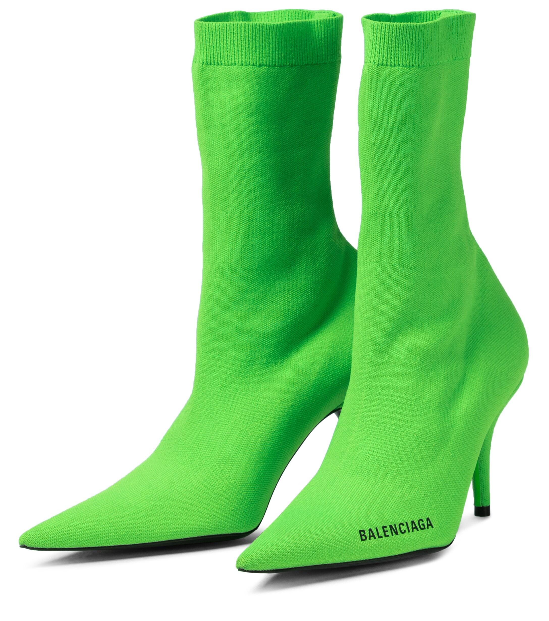Balenciaga Knife Sock Boots in Green | Lyst