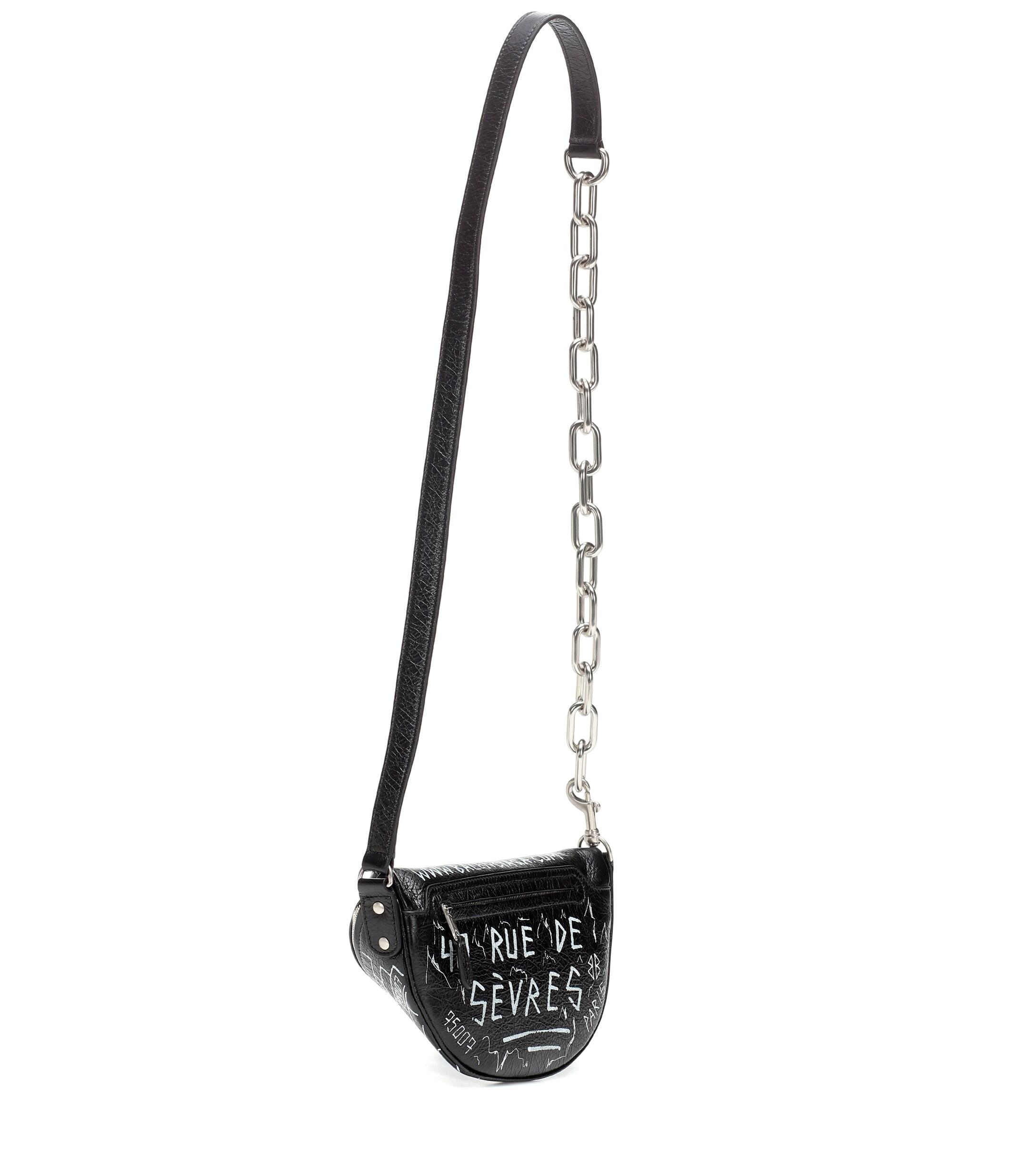 Balenciaga Souvenirs Xxs Graffiti Belt Bag in Black | Lyst