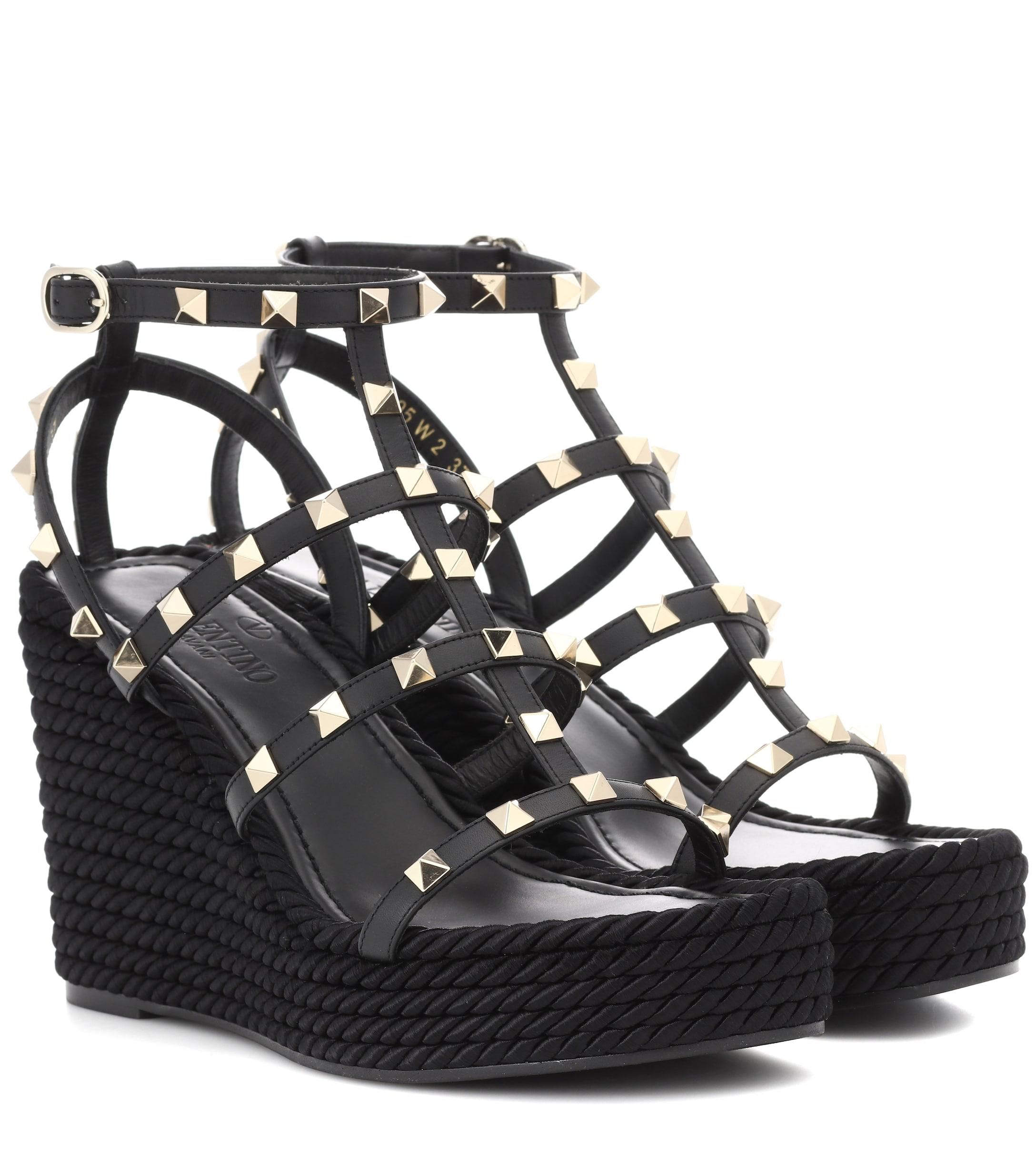 Valentino Garavani Valentino Torchon Wedge Platform Sandal in Black