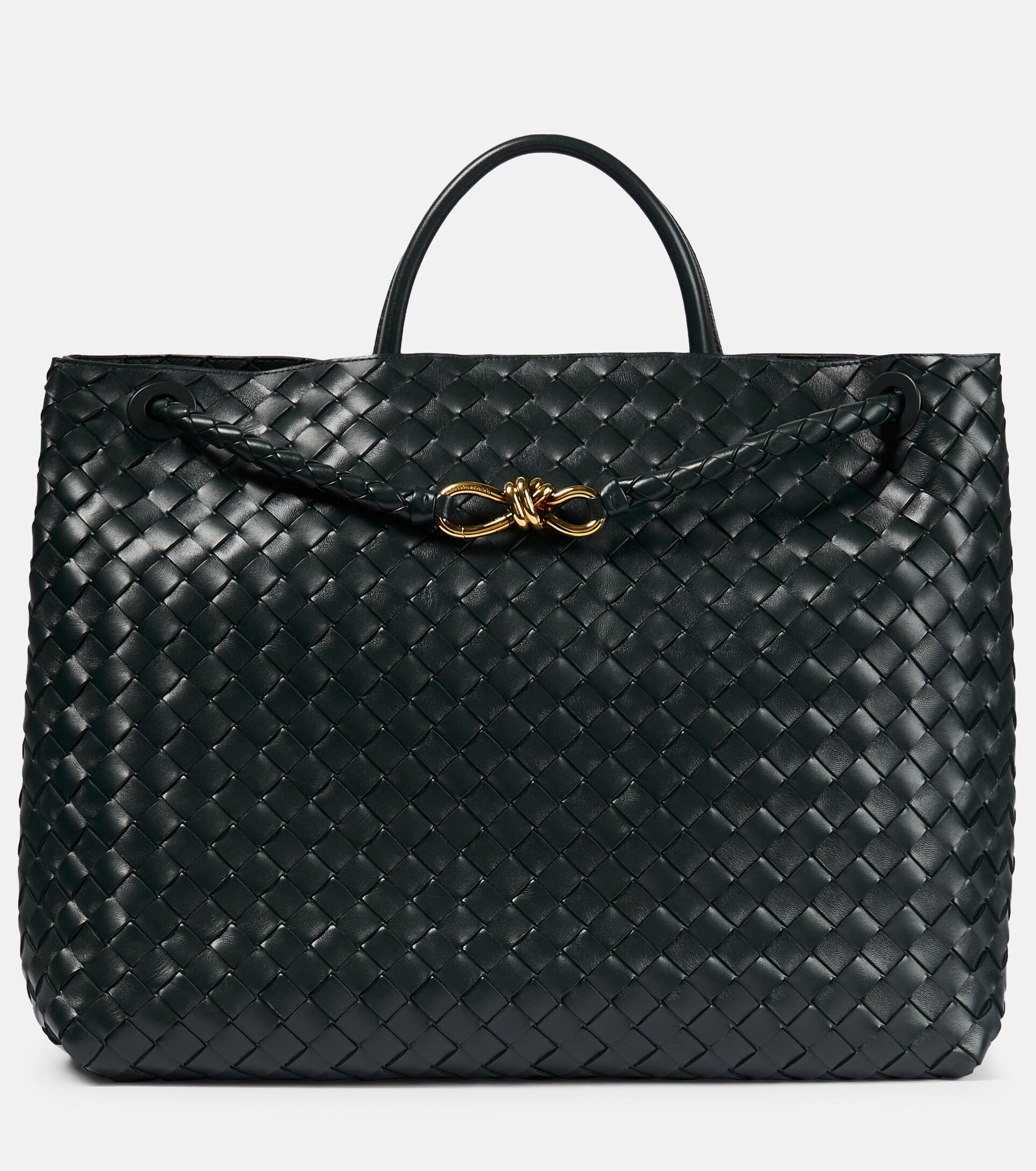 Bottega Veneta Andiamo Large Leather Tote Bag in Black | Lyst