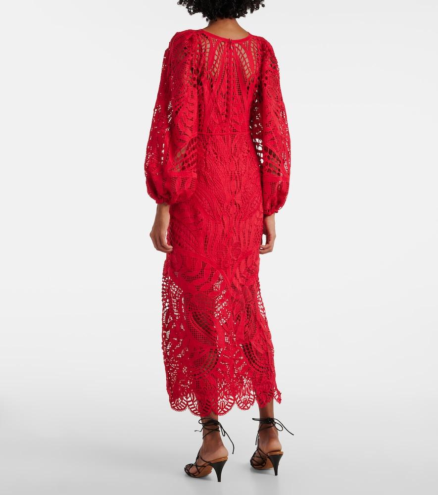 chinese dress ladies Farm Rio Nautical Guipure Longsleeve Midi Dress  Squash Blossom Boutique