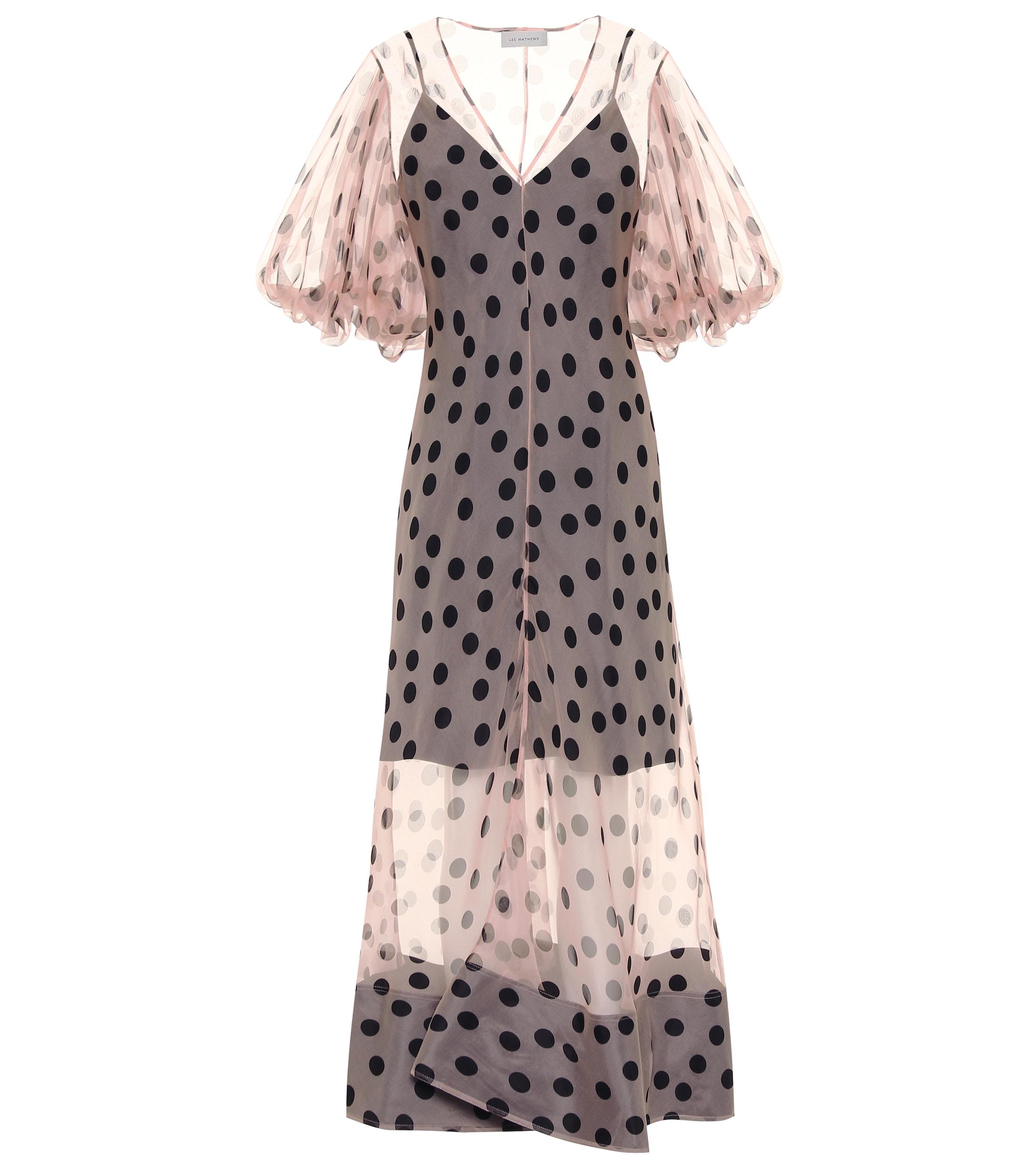 Lee Mathews Rayne Polka dot Organza Maxi Dress in Pink Lyst Australia