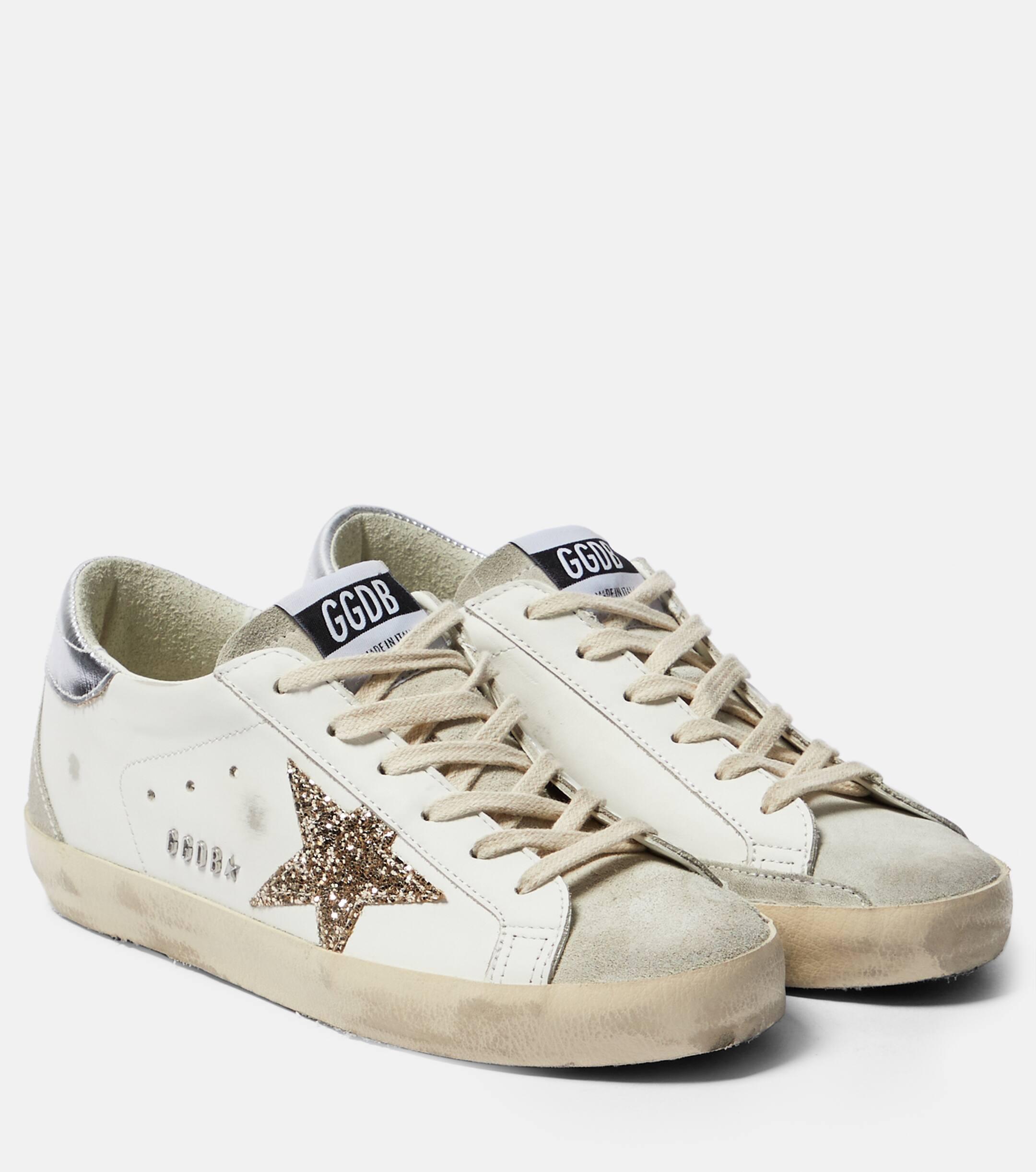 Superstar leather sneakers with metallic back deals