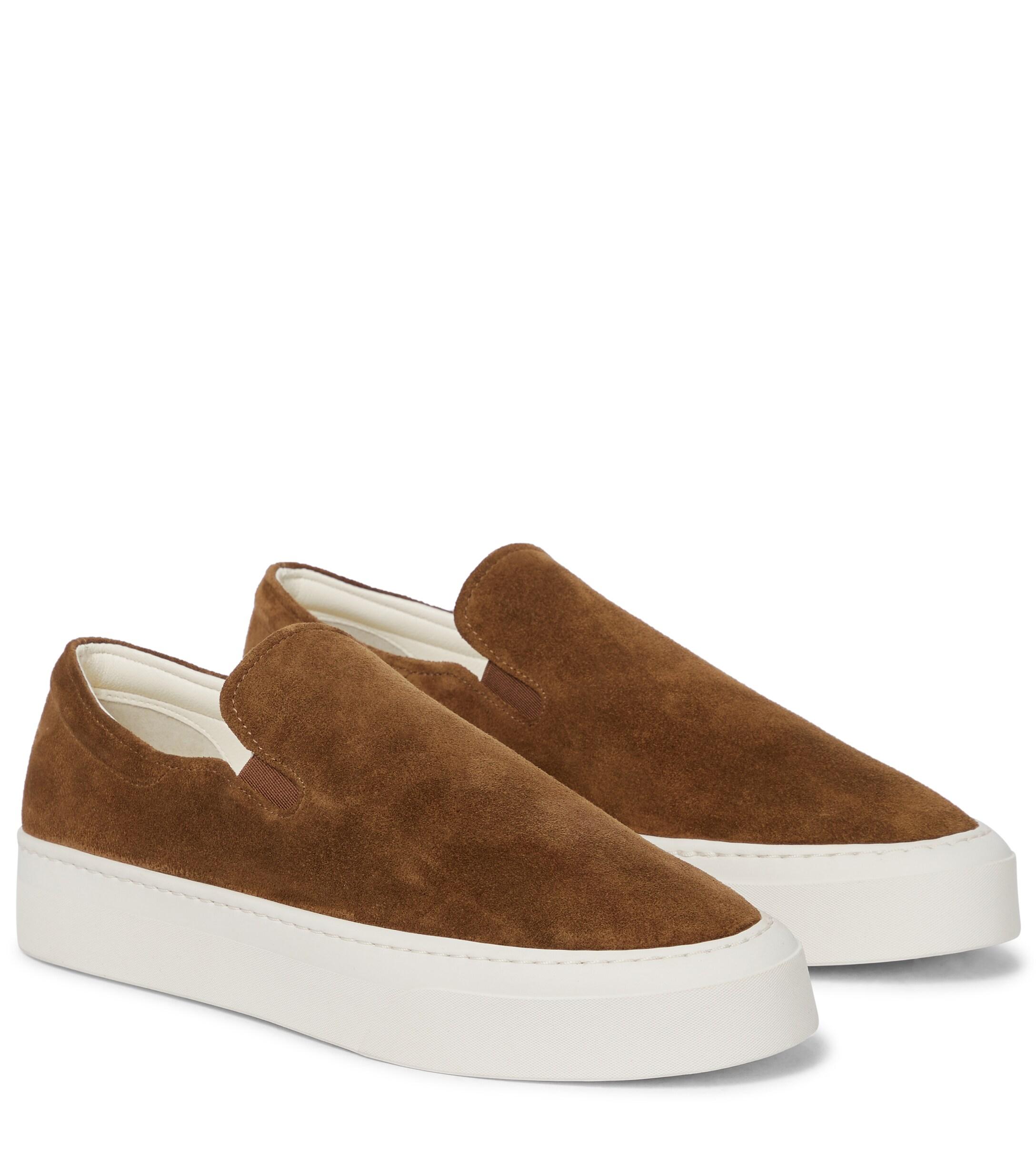 The Row Marie H Suede Sneakers in Brown - Lyst
