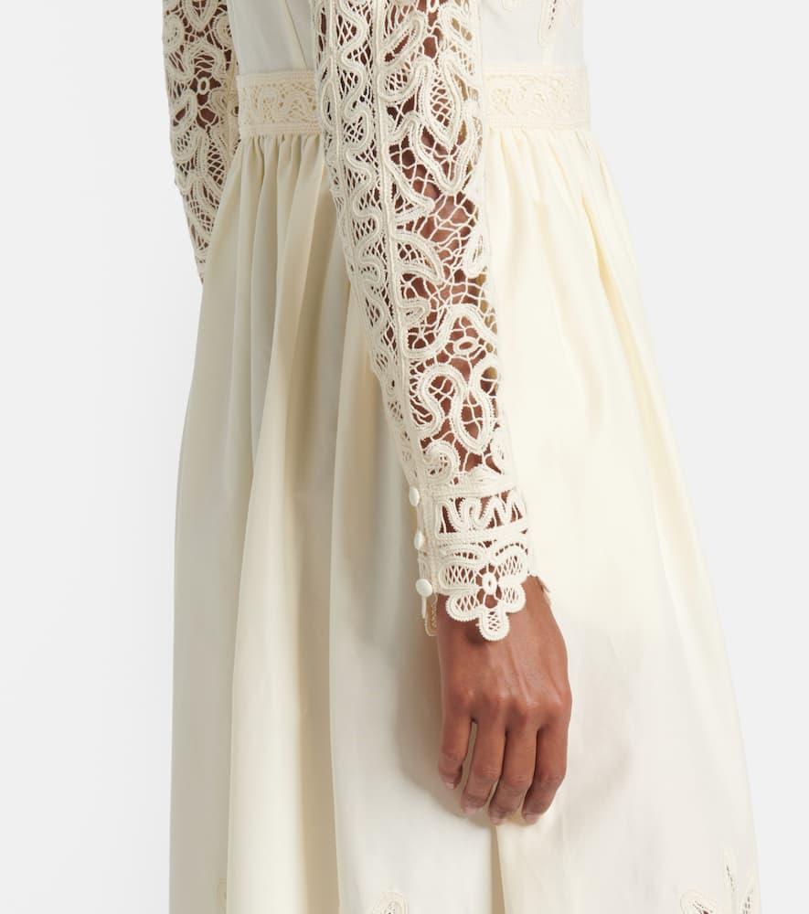 Ulla Johnson Palermo Lace-Trimmed Cotton And Silk Gown in White | Lyst