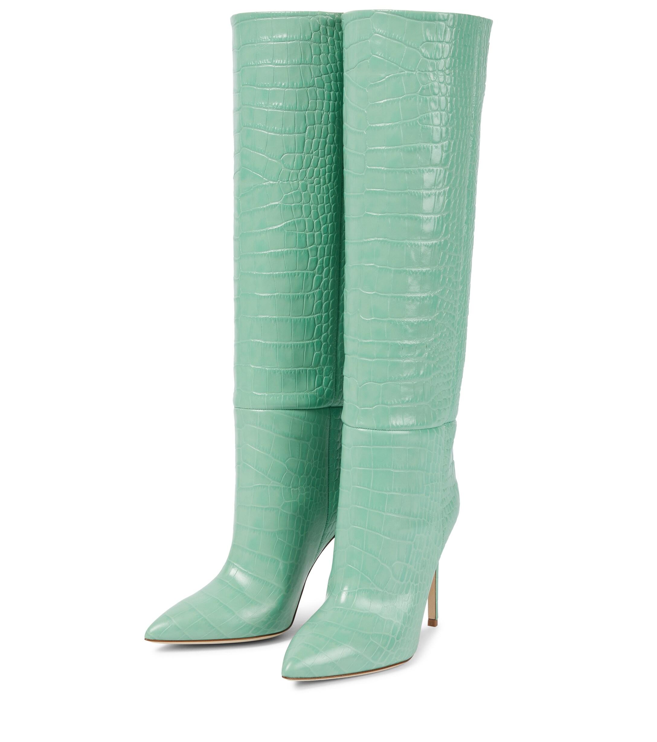green croc knee high boots