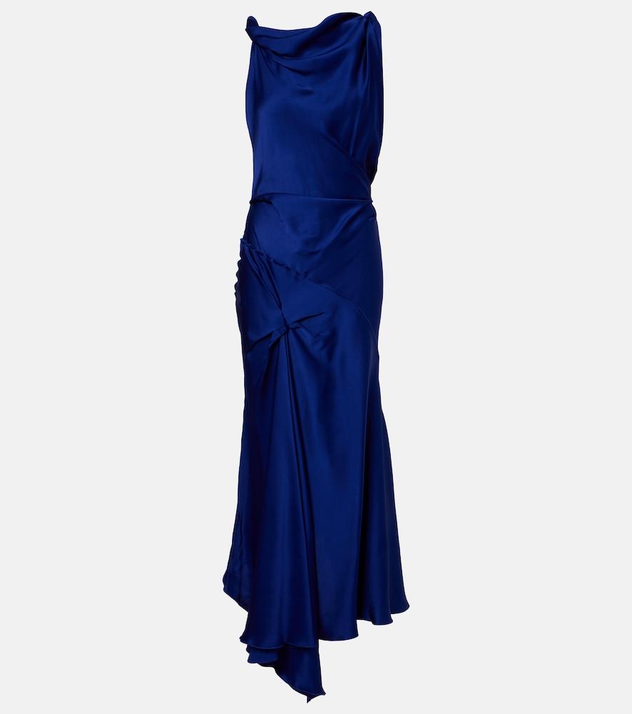 long black dress with slit Black Maxi Dress With Strappy Back And Slit main image 0