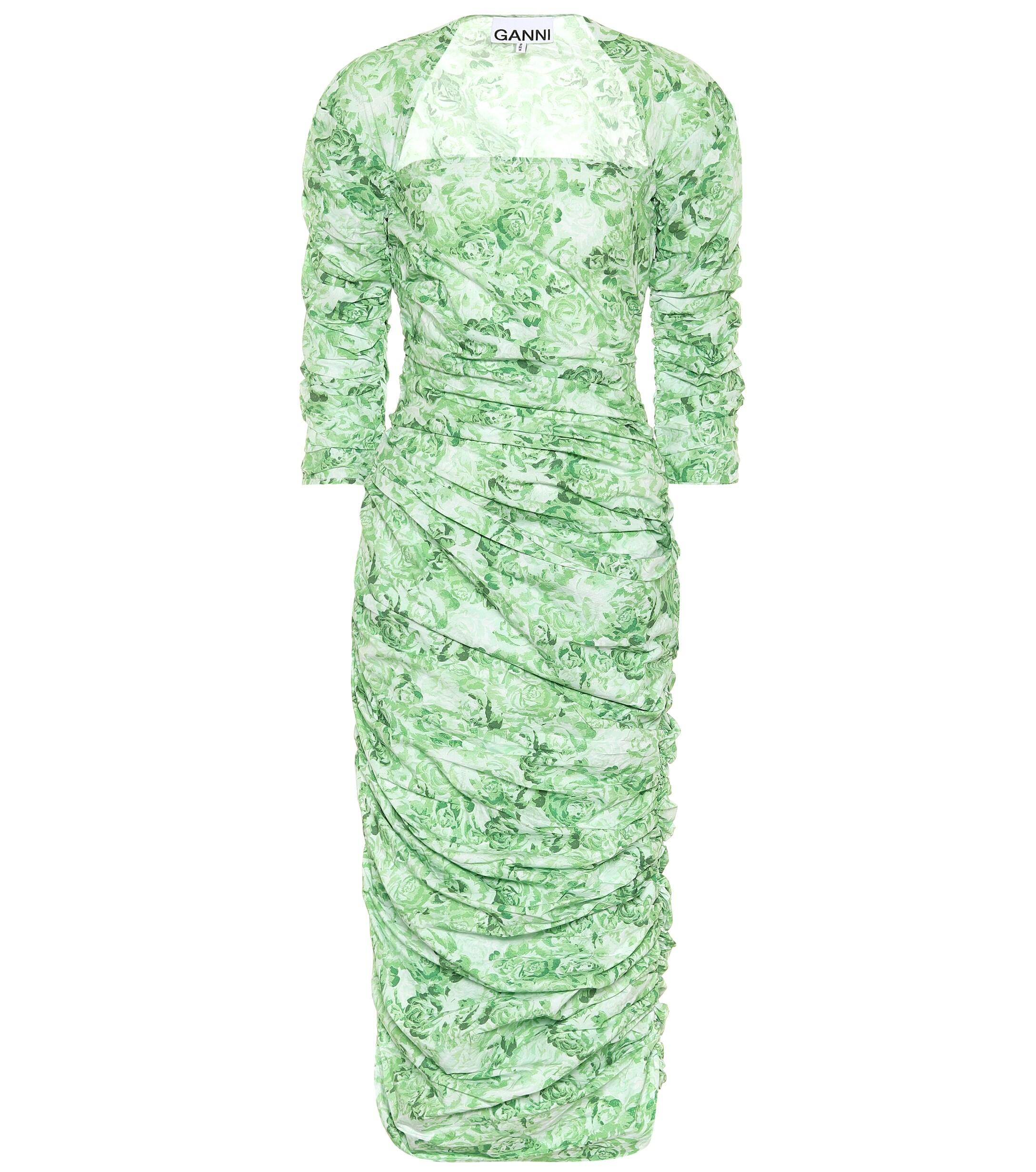 Ganni Kleid mit Blumen-Print in Grün | Lyst CH
