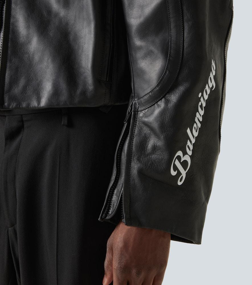 Balenciaga X Automobili Lamborghini Leather Biker Jacket in Black