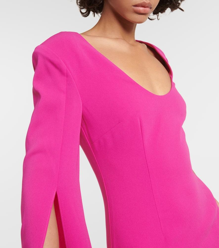 Roland Mouret Cape-Sleeve Cady Gown in Pink | Lyst