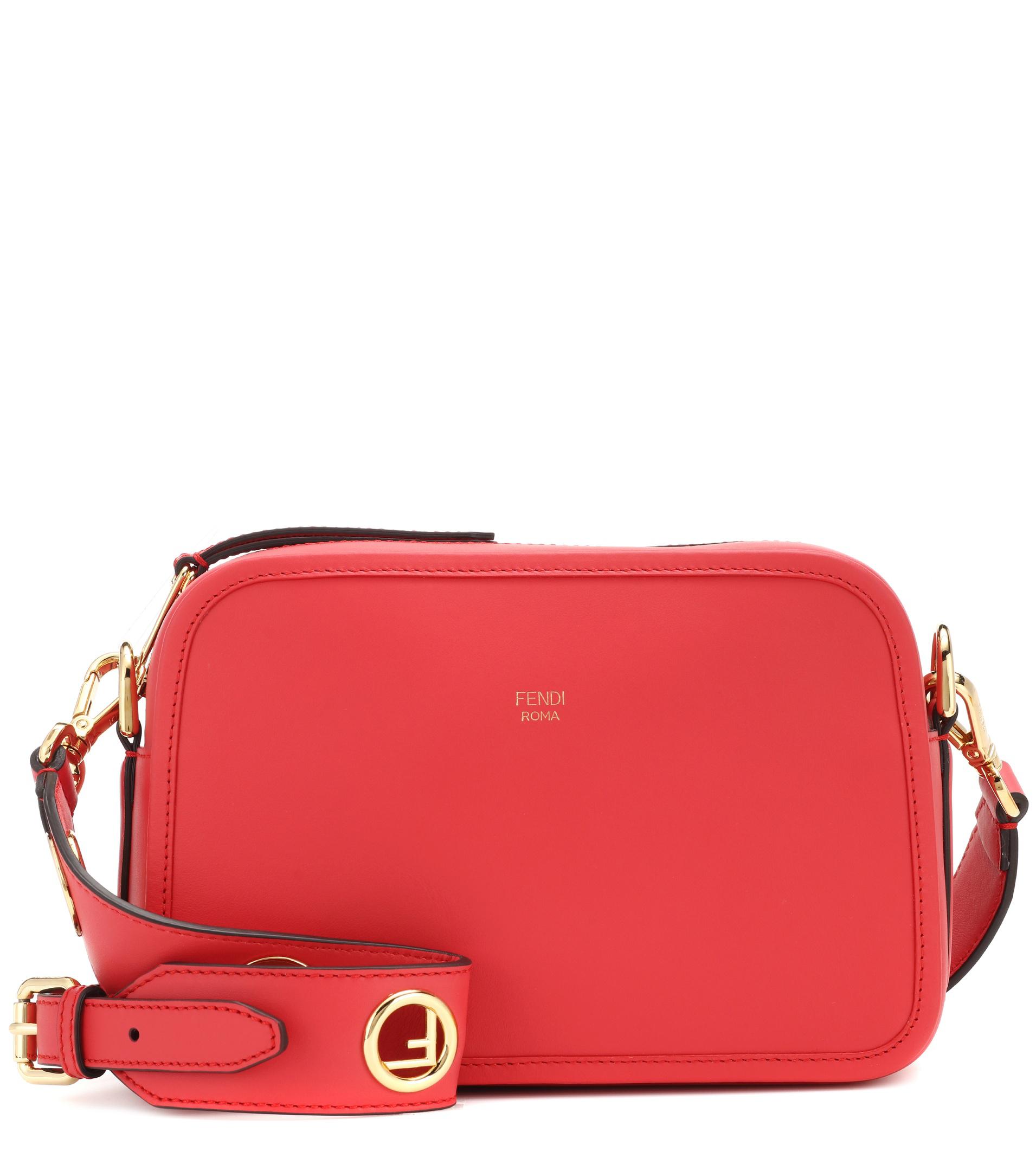 Fendi Camera Case Leather Shoulder Bag in Red - Lyst