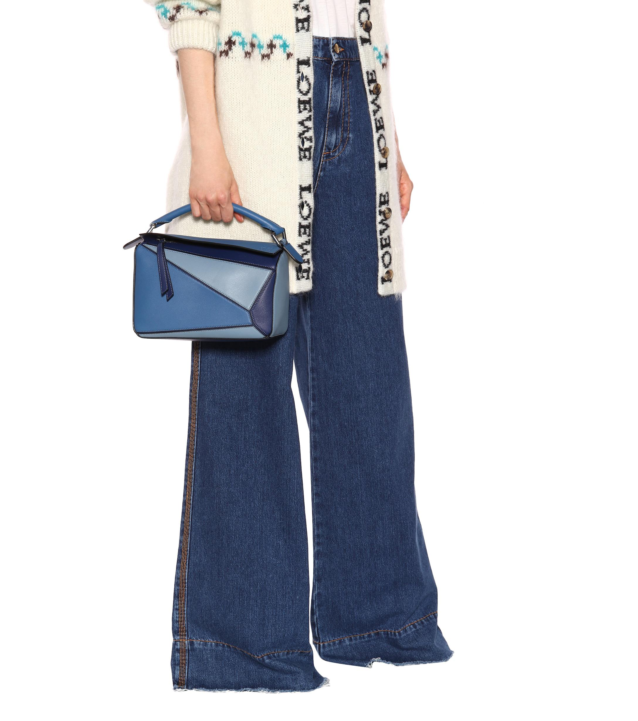 Bolso al hombro de piel Puzzle Loewe de Cuero de color Azul | Lyst