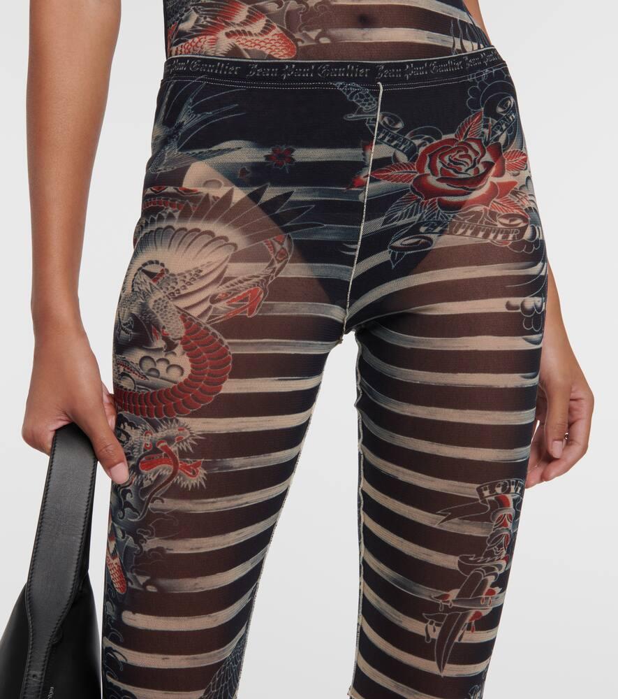 Jean Paul Gaultier Tattoo Collection Flared Pants in Blue | Lyst