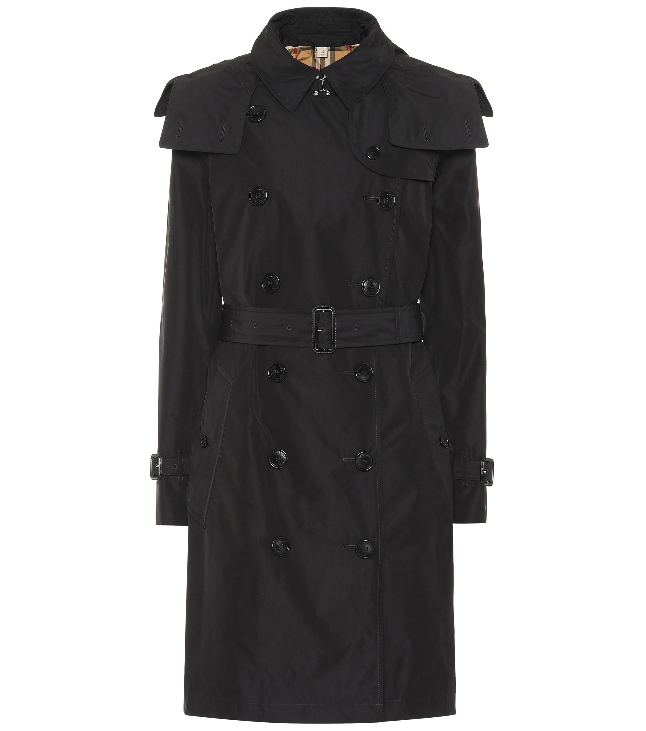 Burberry Hooded Trench Coat in Black - Lyst