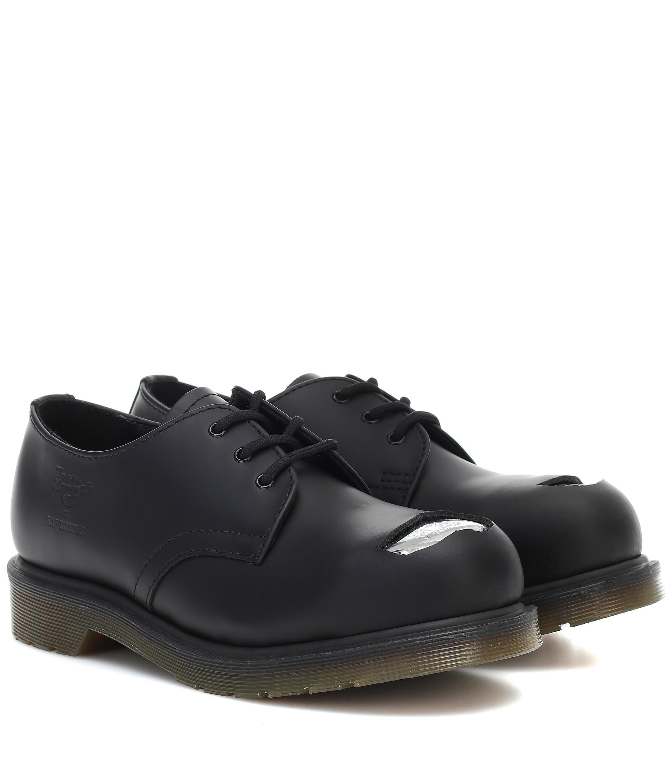Raf Simons X Dr. Martens Leather Derby Shoes in Black | Lyst
