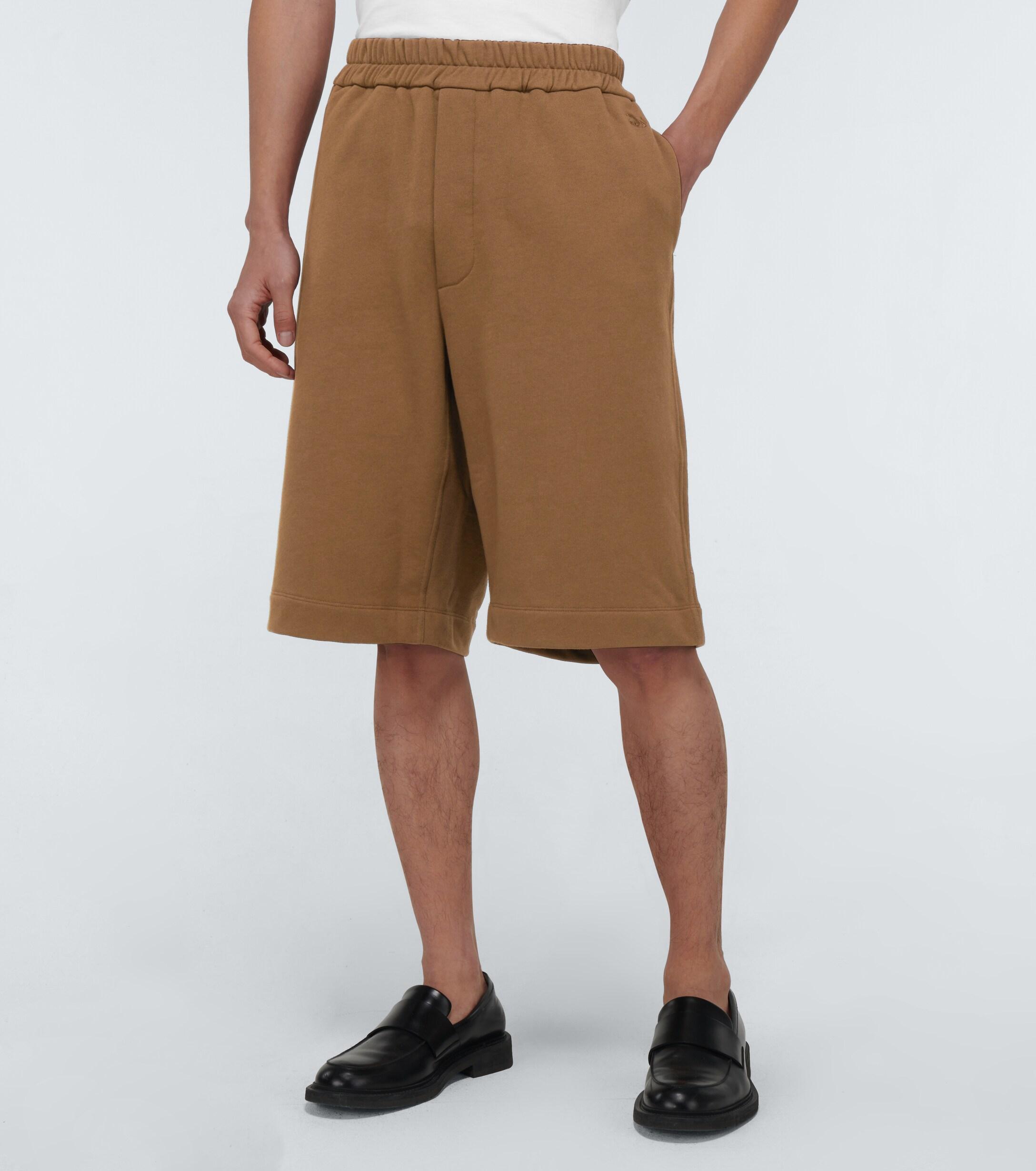 Brown cotton shorts Clearance