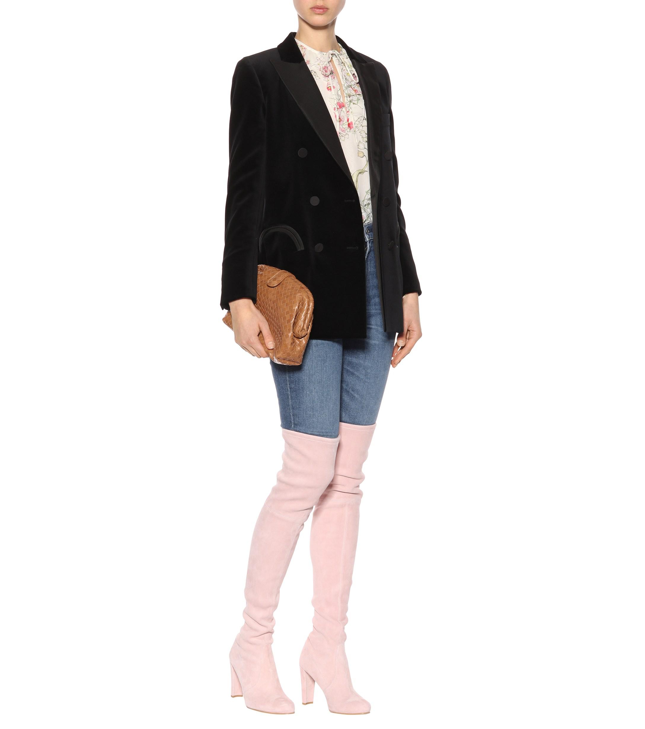 Stuart Weitzman Highland Suede Over-the-knee Boots in Pink - Lyst