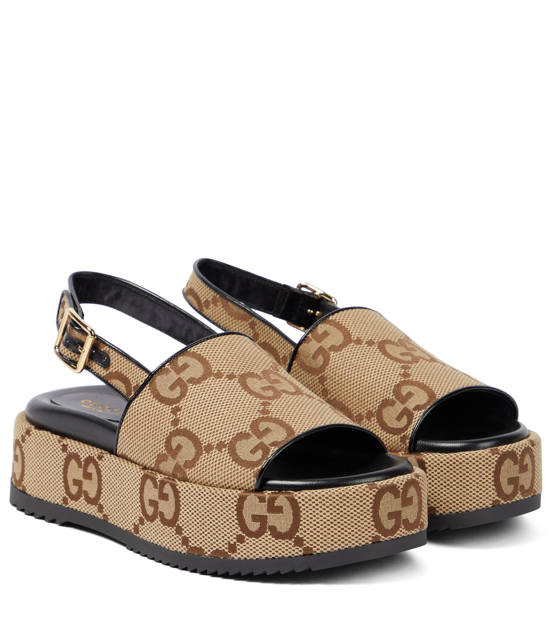 Gucci Jumbo GG Platform Sandals | Lyst