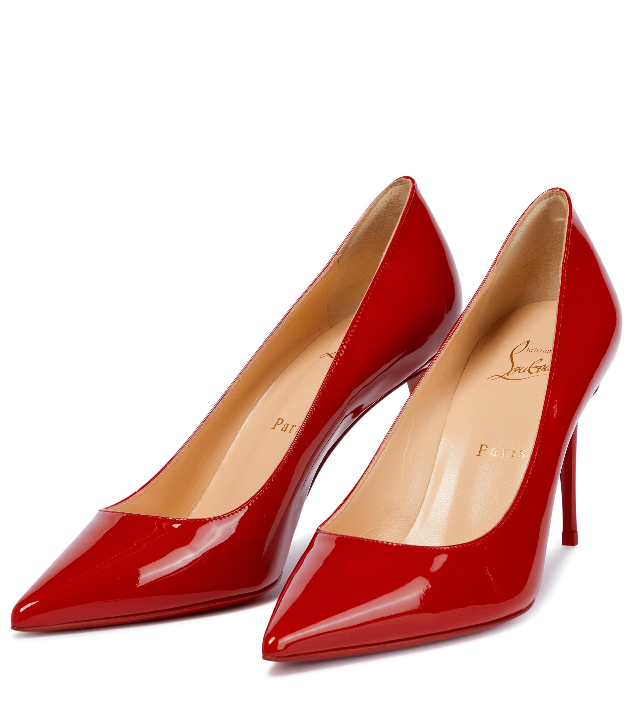 Christian Louboutin Kate 85 Patent Leather Pumps in Red | Lyst