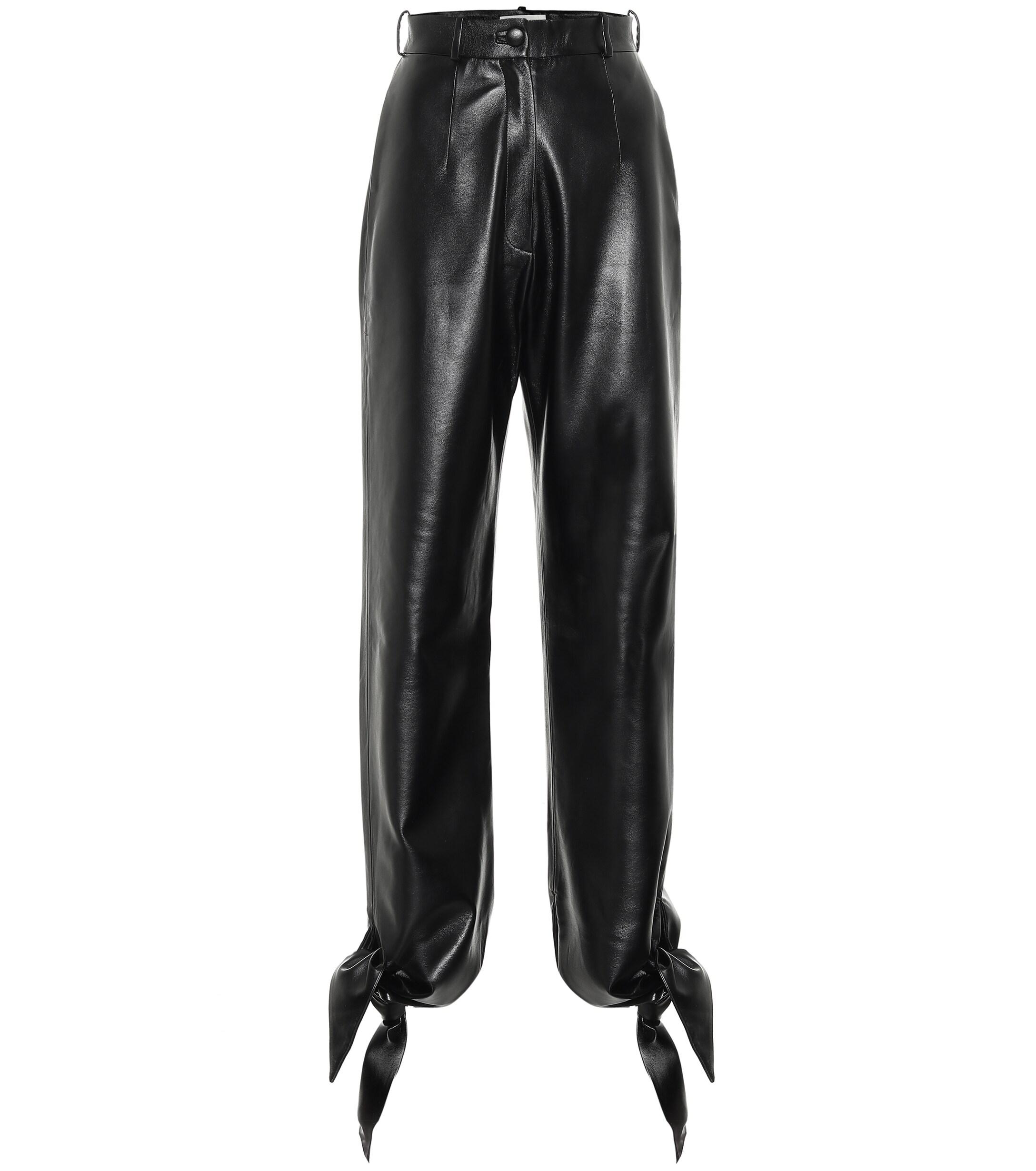 high rise faux leather pants