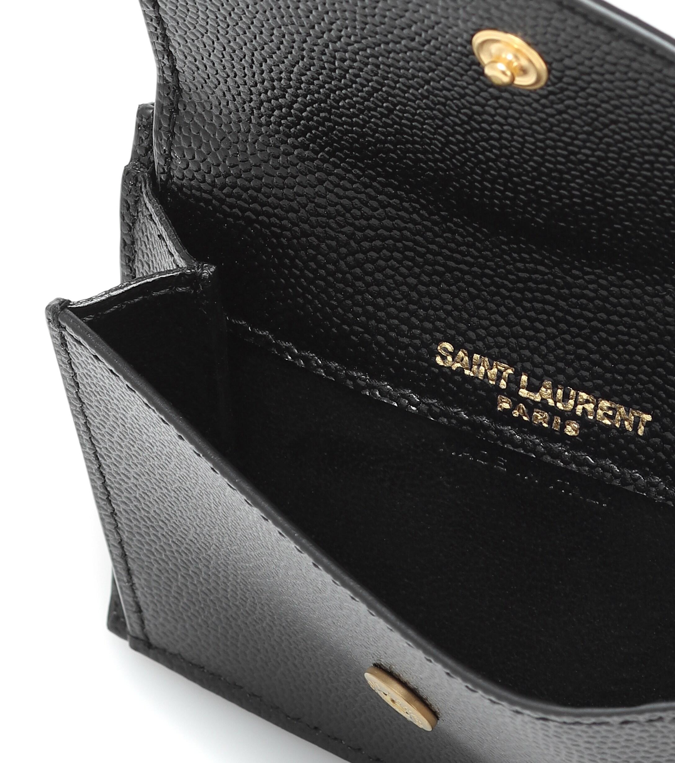 Saint Laurent Uptown Leather Card Case In Black Lyst