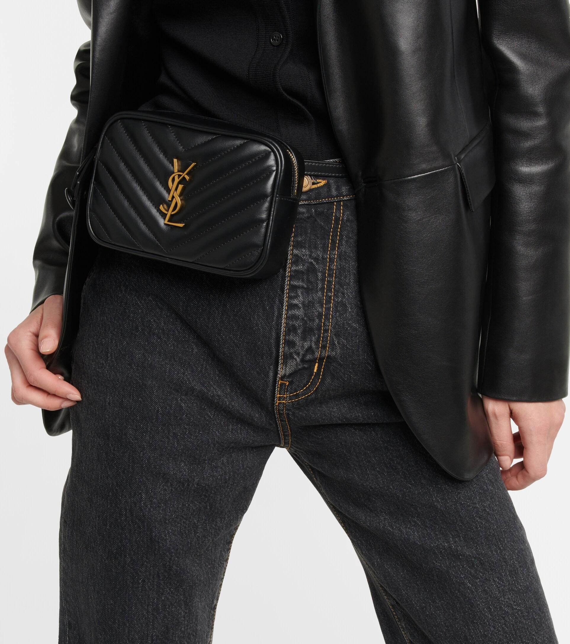 Yves Saint Laurent Mini Camera Lou Black Leather Belt Bag